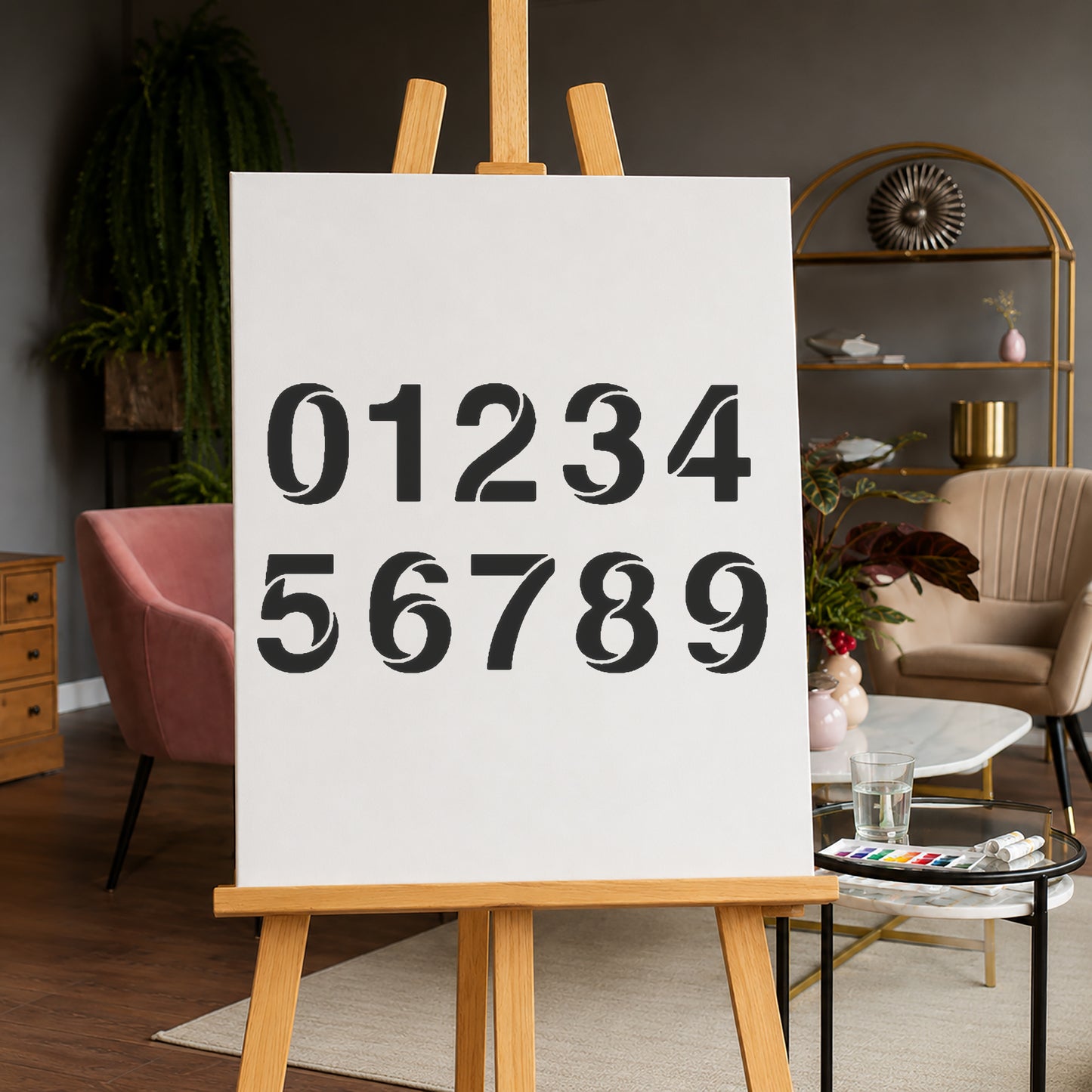 Bold Font Numbers Stencil 0-9 for Art, Home Decor, DIY Crafts, Unique Gifts Template