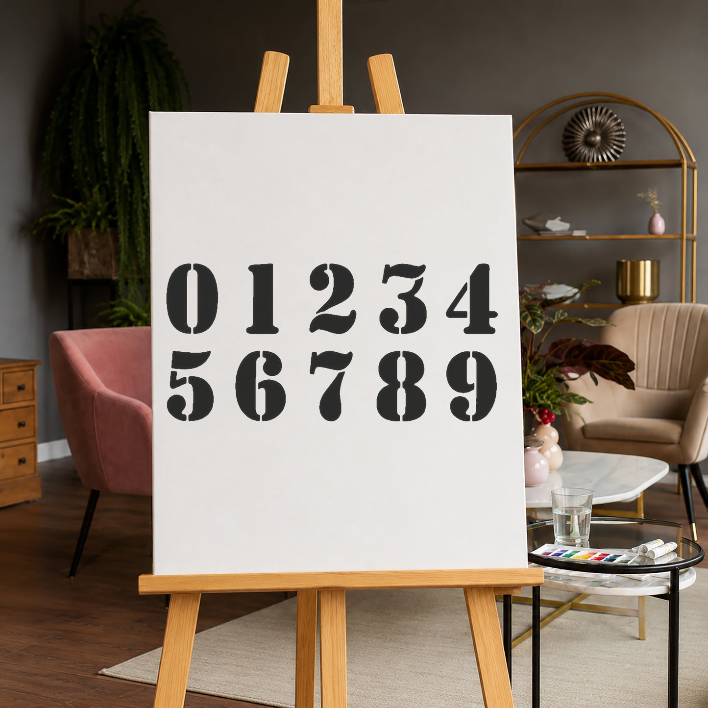Reusable Mylar Stencil - Numbers 0 to 9 Font for Art, Home Decor, DIY Crafts, Unique Gifts Template