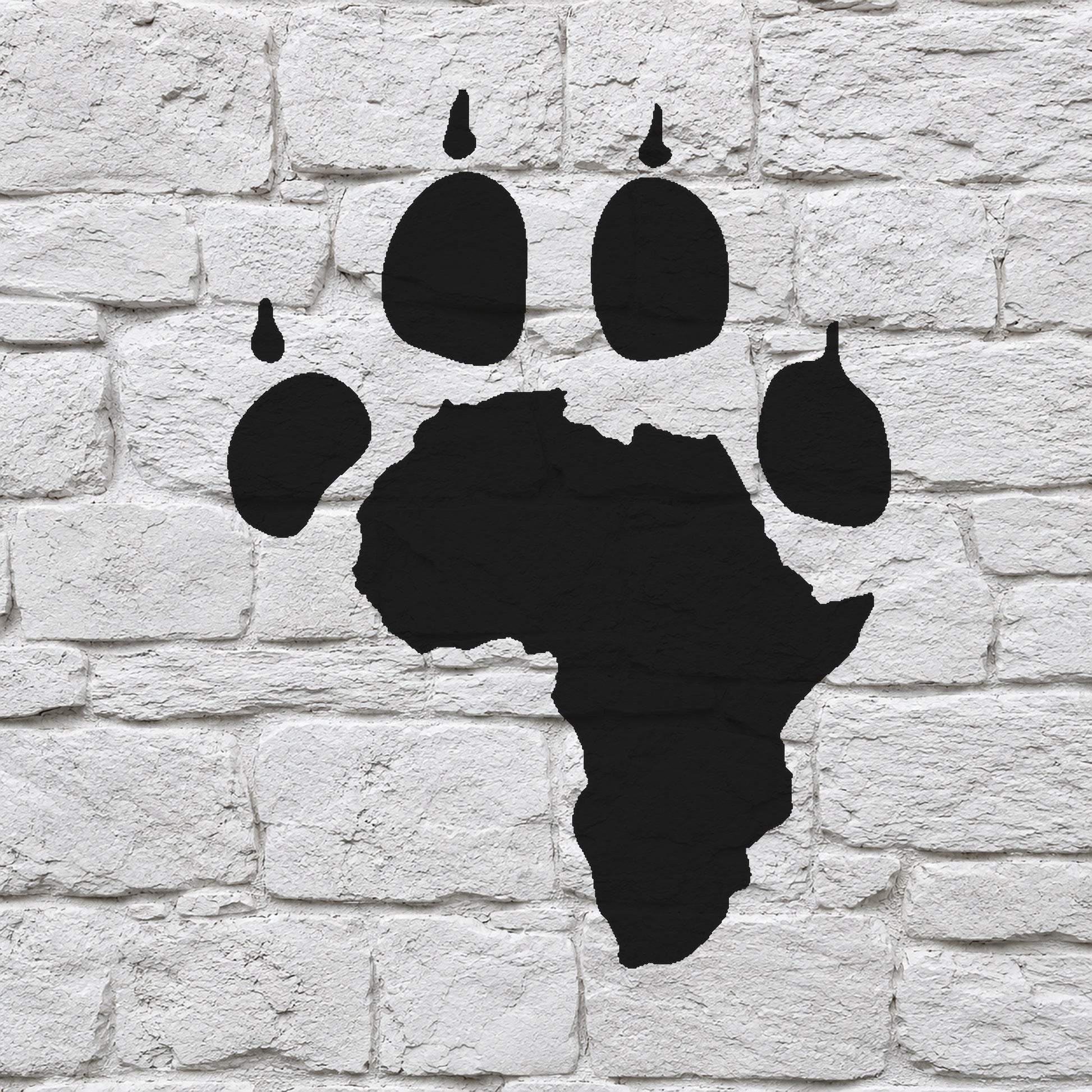 Paw Print Africa Shape Reusable Mylar Stencil for Art & DIY Crafts Template