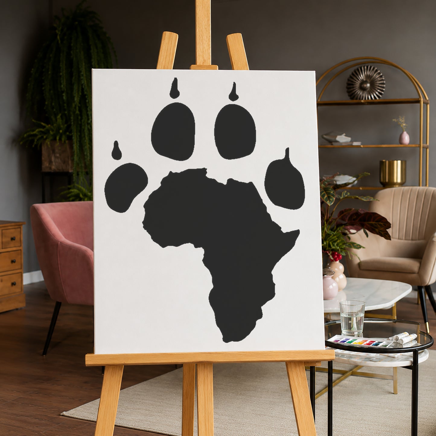 Paw Print Africa Shape Reusable Mylar Stencil for Art & DIY Crafts Template