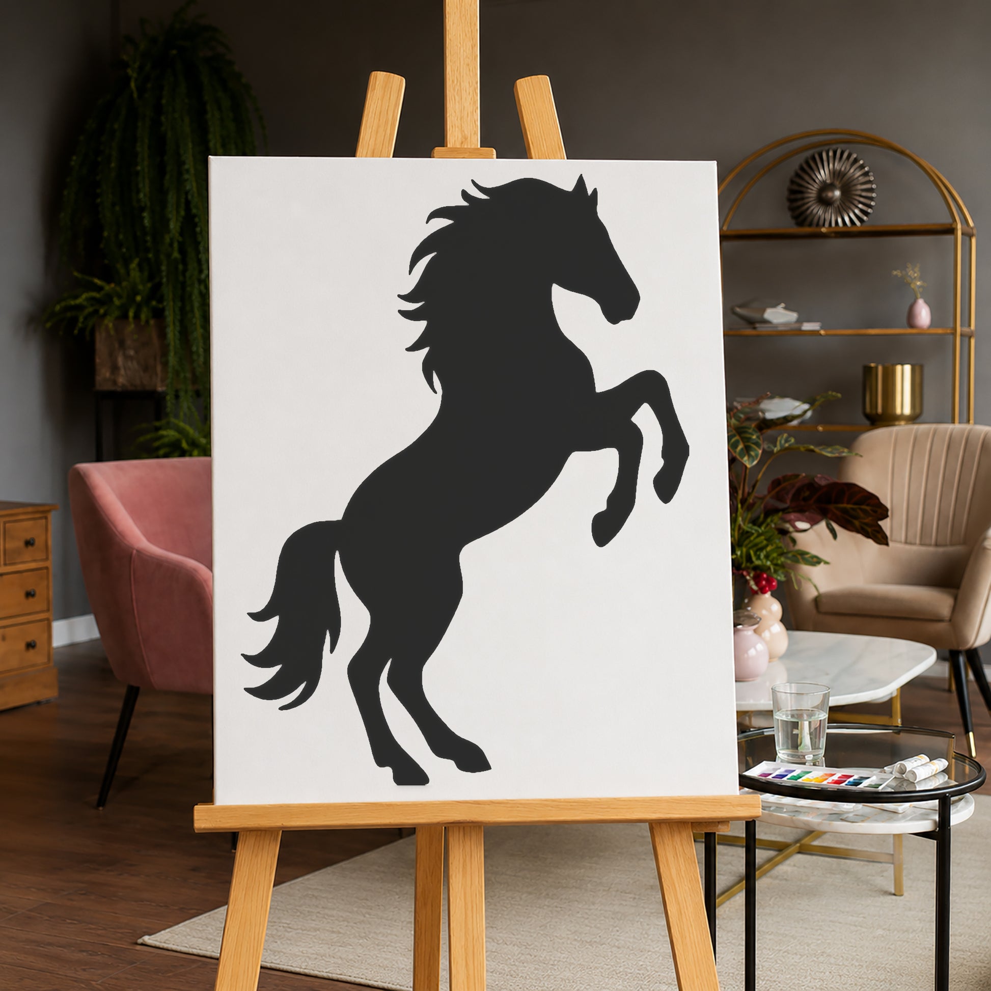 Rearing Horse Reusable Mylar Stencil for Art, Home Decor, DIY Crafts, Unique Gifts Template