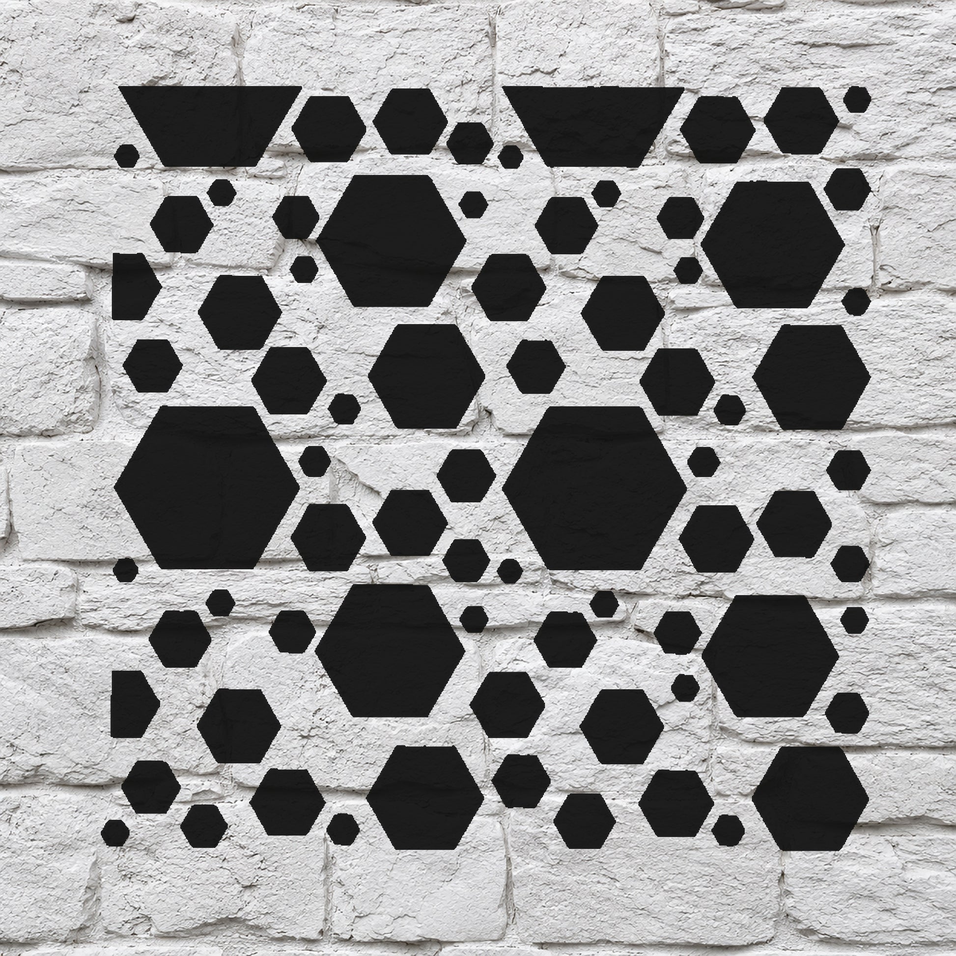 Repeating Hexagon Shapes Reusable Mylar Stencil for Art & DIY Crafts Template