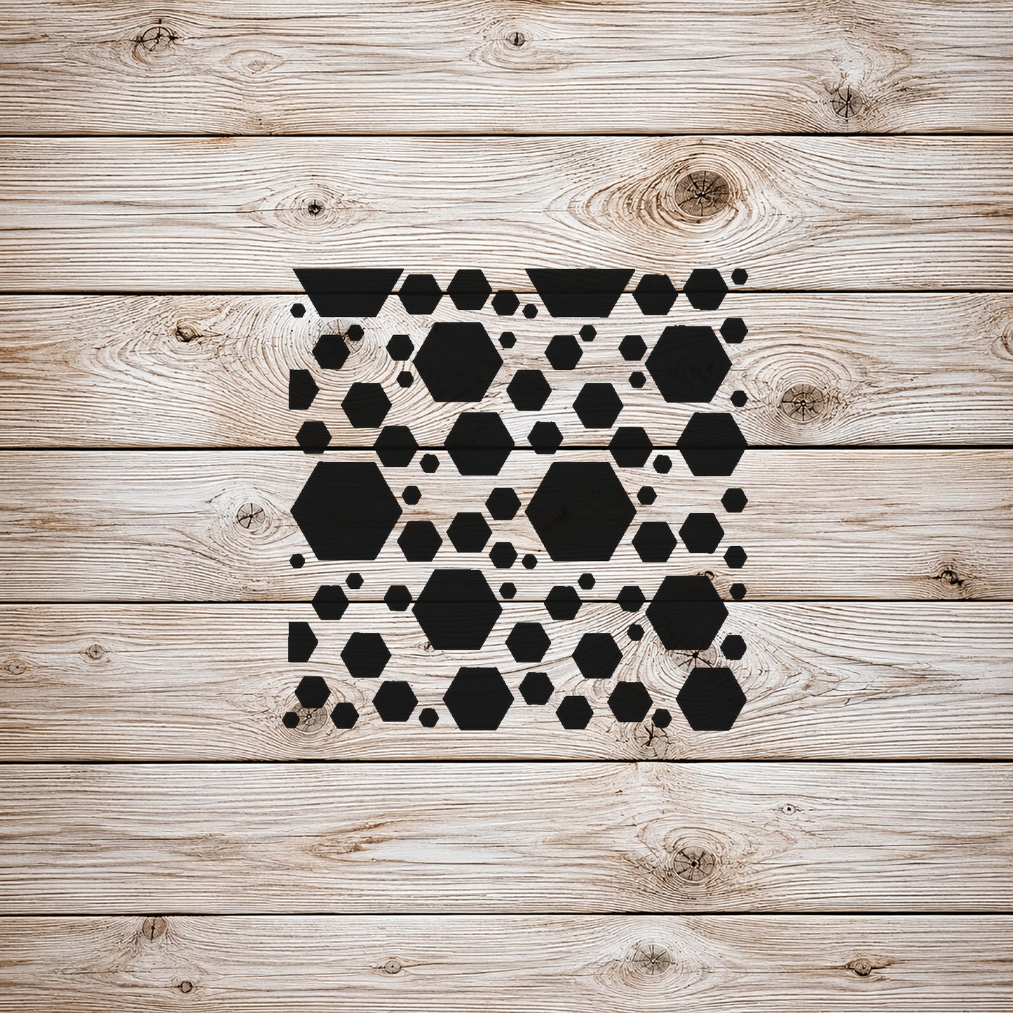 Repeating Hexagon Shapes Reusable Mylar Stencil for Art & DIY Crafts Template
