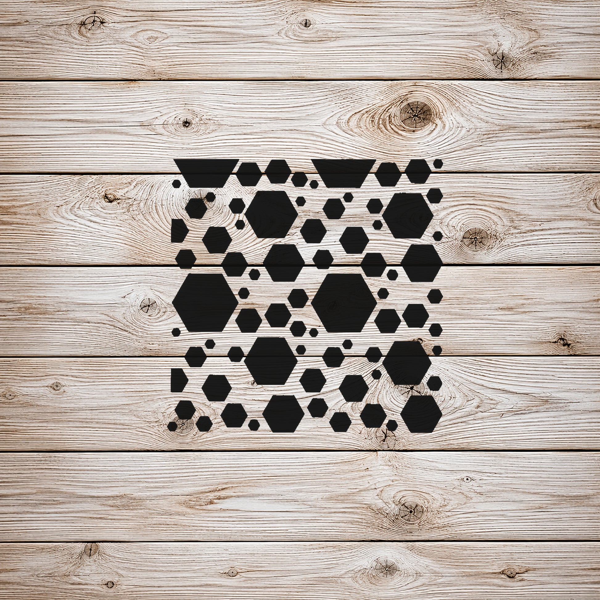 Repeating Hexagon Shapes Reusable Mylar Stencil for Art & DIY Crafts Template