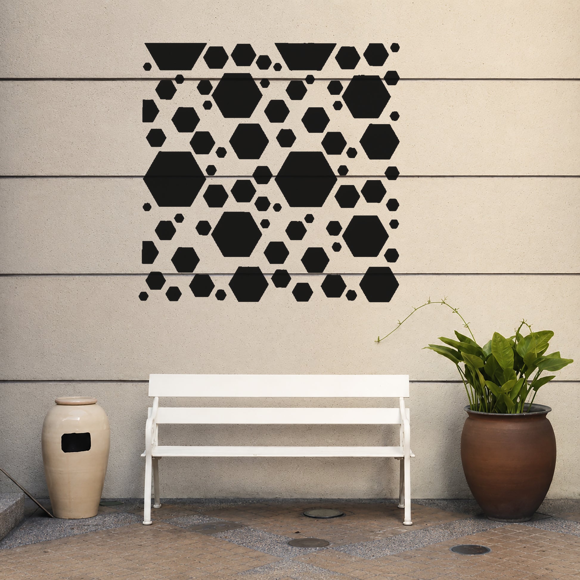 Repeating Hexagon Shapes Reusable Mylar Stencil for Art & DIY Crafts Template