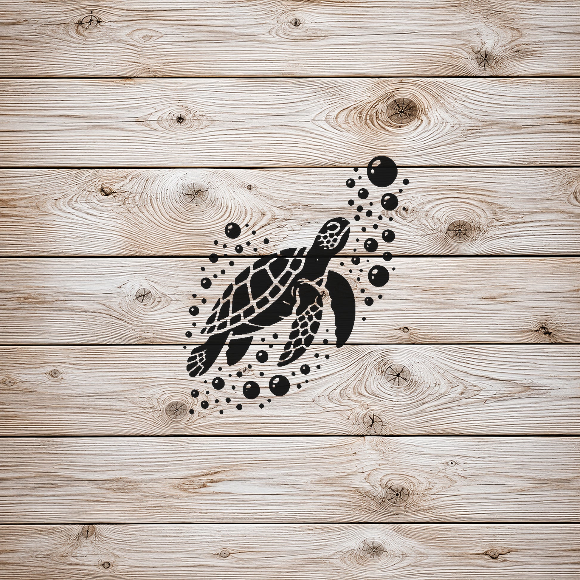 Swimming Sea Turtle with Bubbles Reusable Mylar Stencil for Art and DIY Crafts Template
