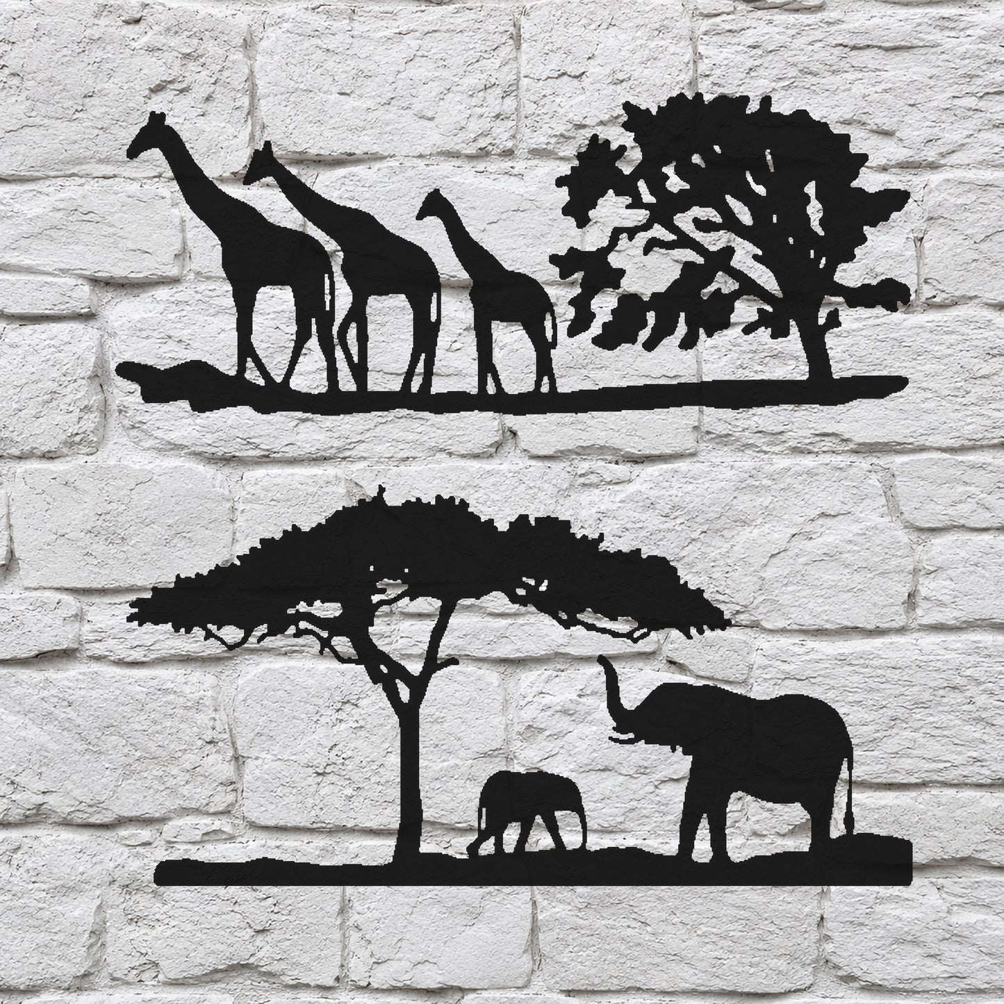 Three Walking Giraffes with Trees Reusable Mylar Stencil for Art and DIY Crafts Template