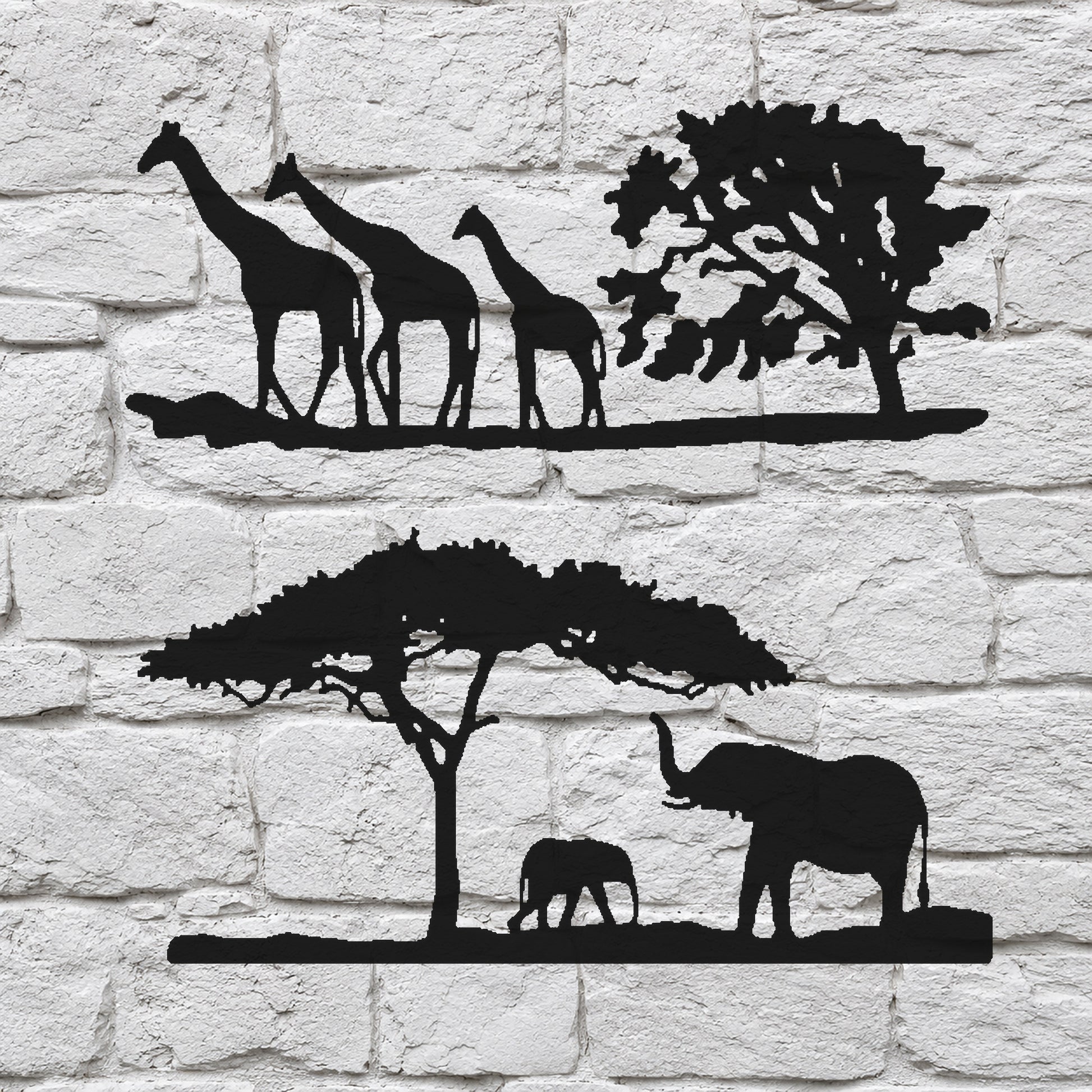 Three Walking Giraffes with Trees Reusable Mylar Stencil for Art and DIY Crafts Template