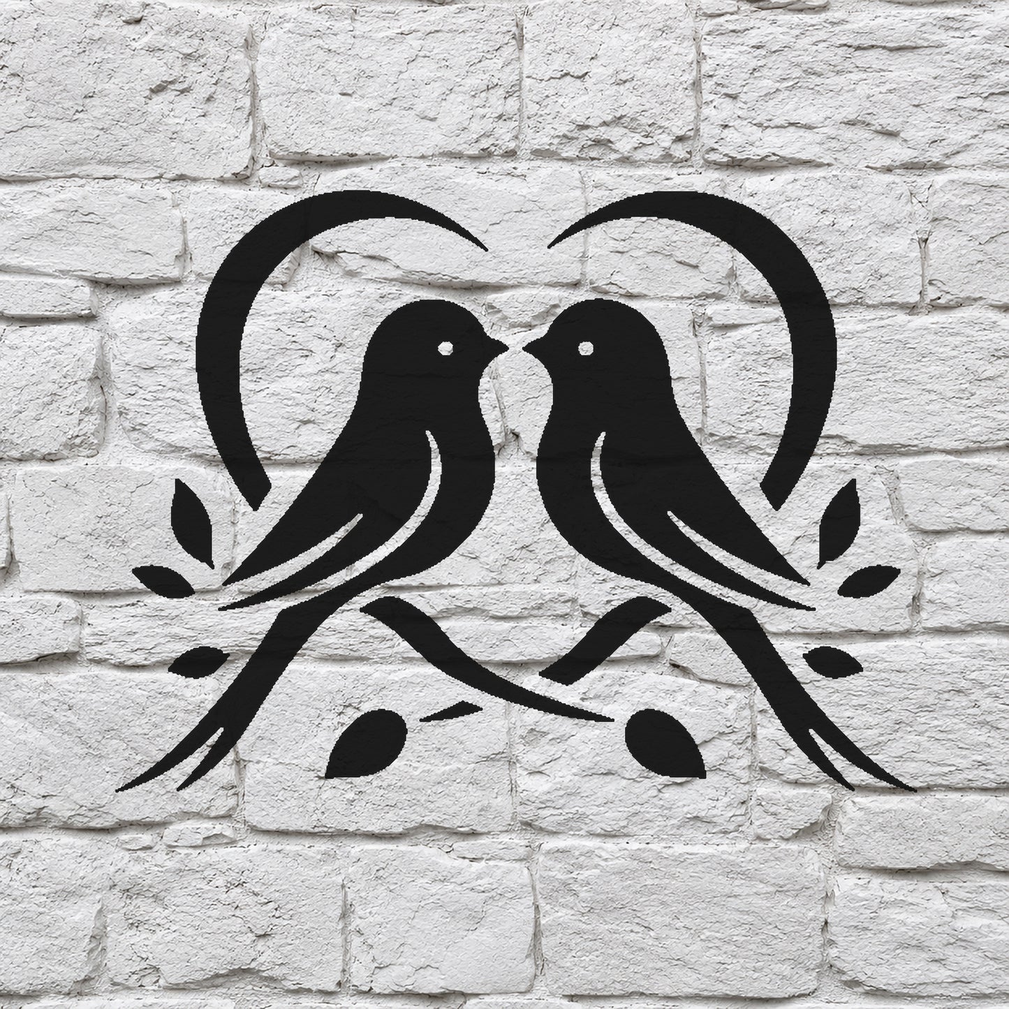 Two Birds Facing Each Other Reusable Mylar Stencil for Art and DIY Crafts Template