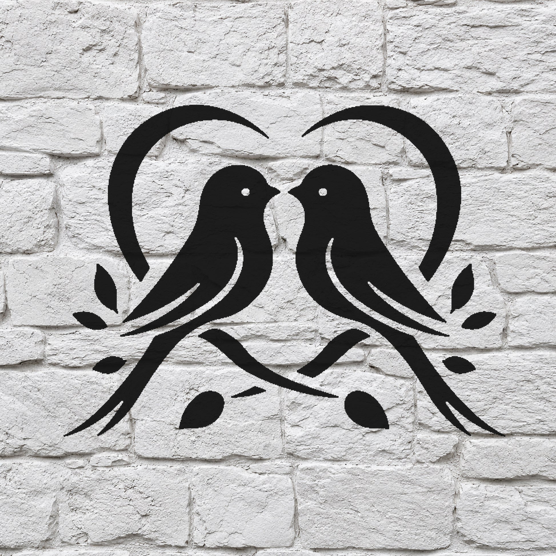 Two Birds Facing Each Other Reusable Mylar Stencil for Art and DIY Crafts Template