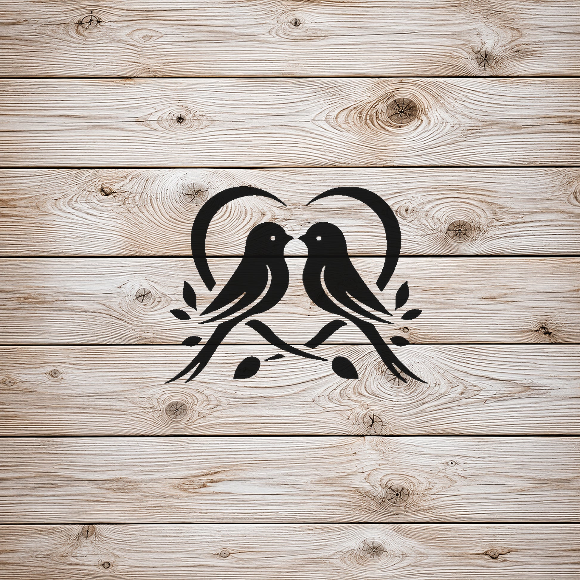 Two Birds Facing Each Other Reusable Mylar Stencil for Art and DIY Crafts Template