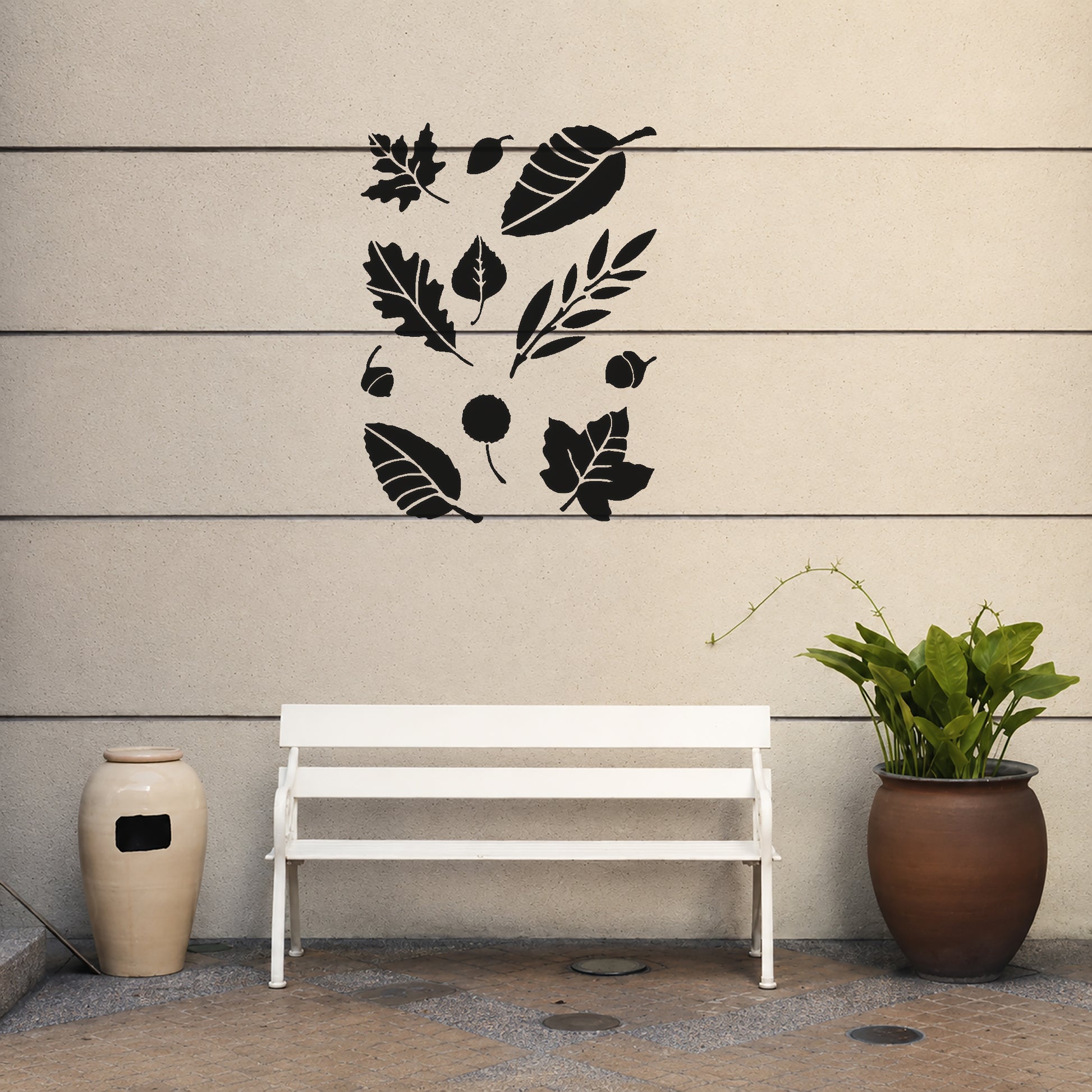Various Leaf Shapes and Acorns Reusable Mylar Stencil for Art and DIY Crafts Template