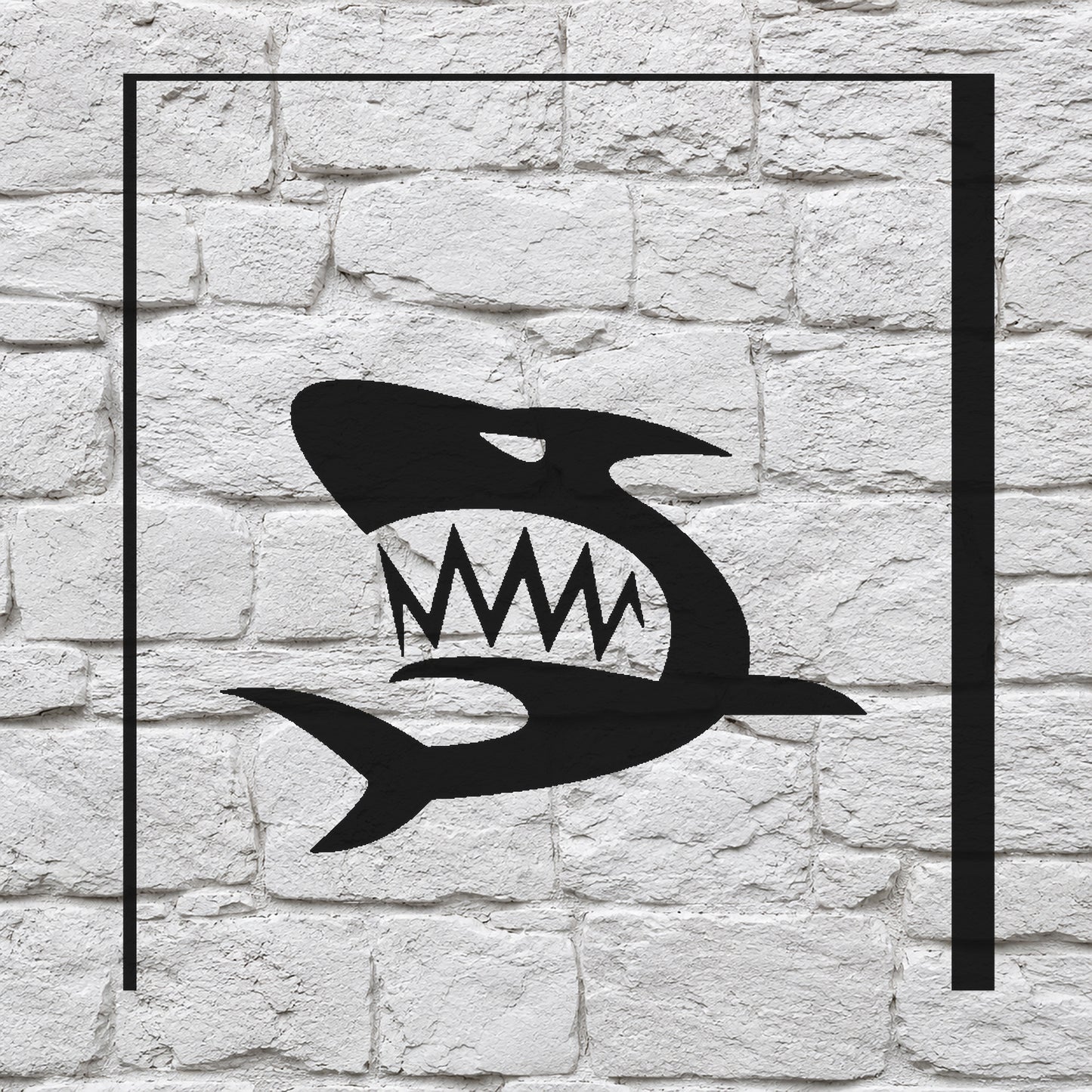 Angry Shark Head with Teeth Reusable Mylar Stencil for Art and DIY Crafts Template