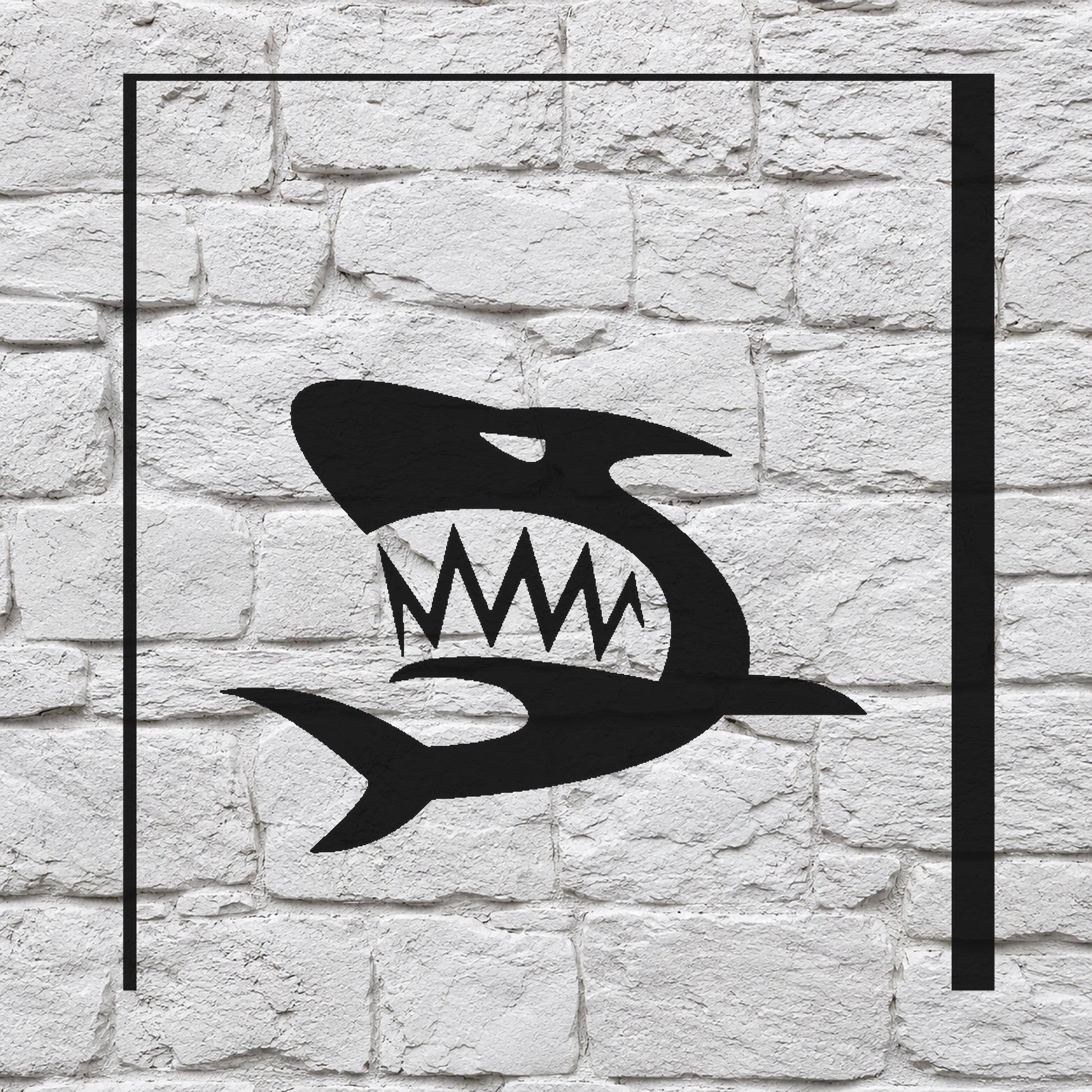 Angry Shark Head with Teeth Reusable Mylar Stencil for Art and DIY Crafts Template