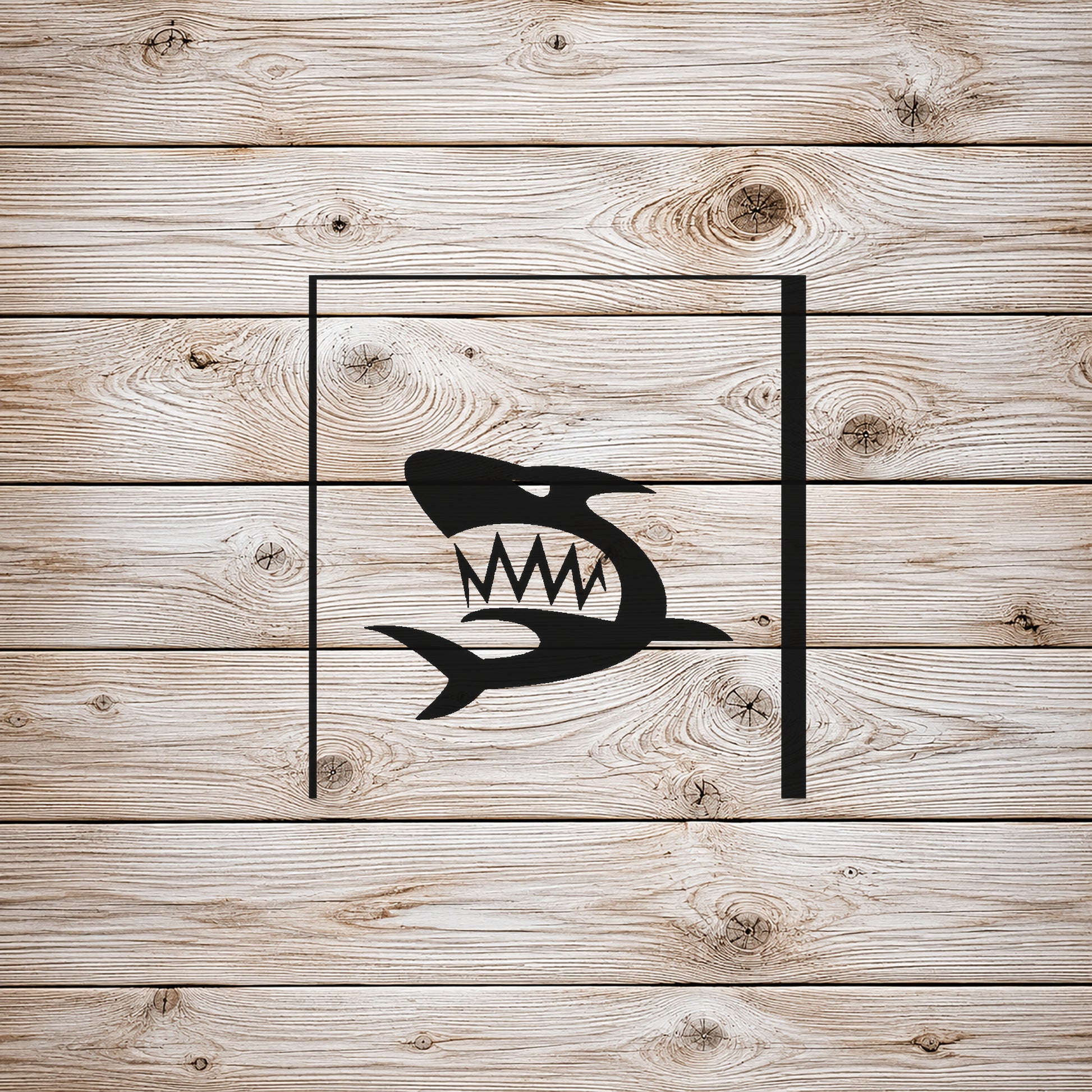 Angry Shark Head with Teeth Reusable Mylar Stencil for Art and DIY Crafts Template