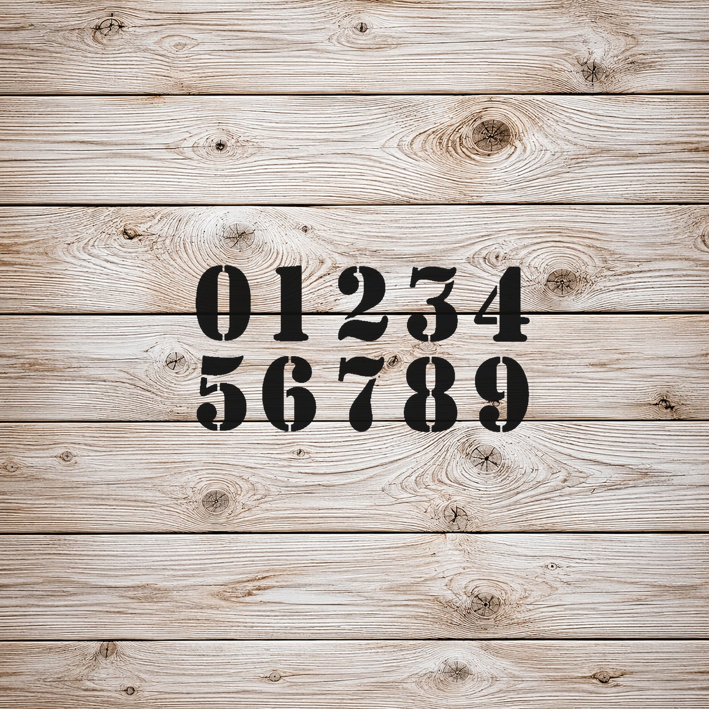 Bold Numbers Stencil 0-9 for Art, Home Decor, DIY Crafts, Unique Gifts Template