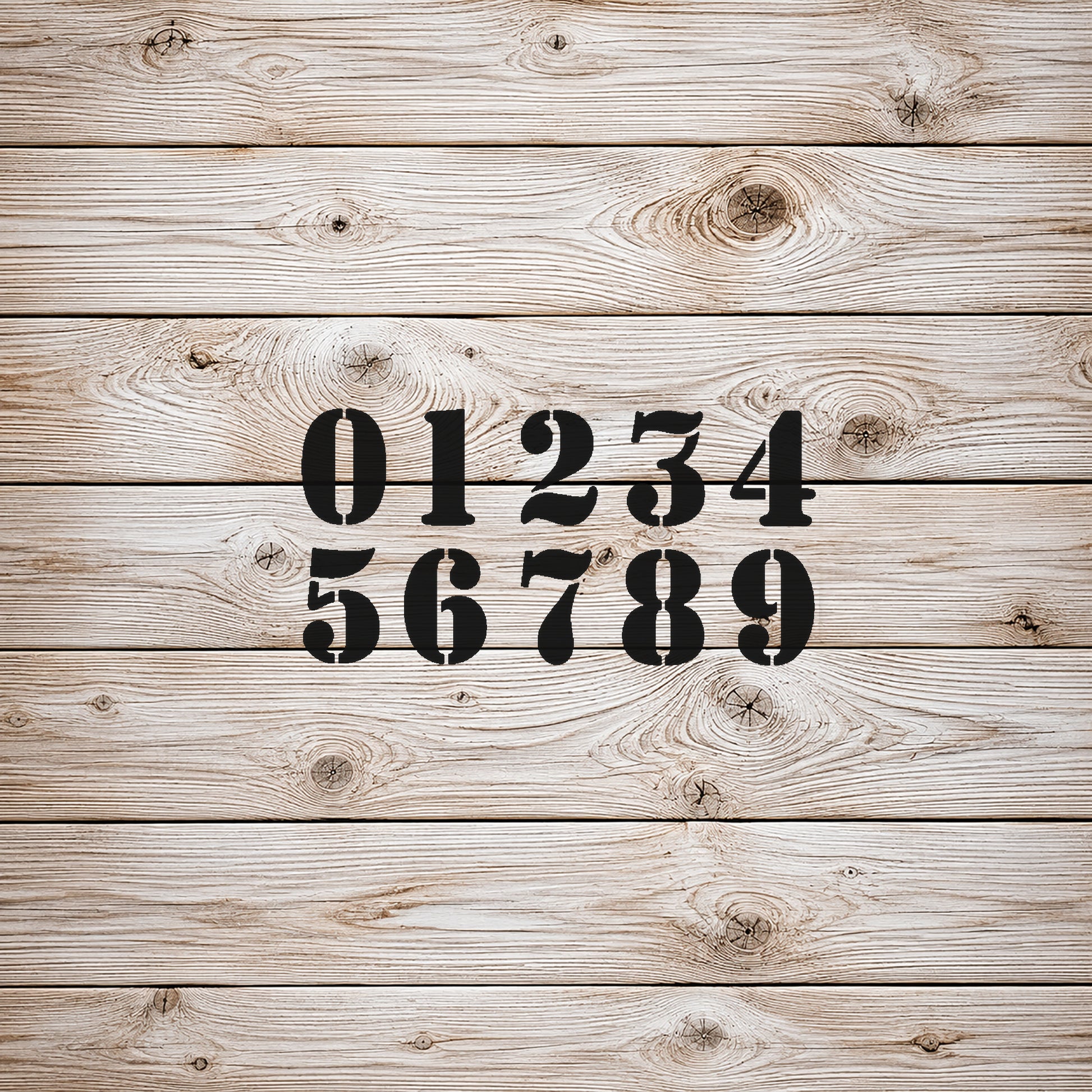 Bold Numbers Stencil 0-9 for Art, Home Decor, DIY Crafts, Unique Gifts Template