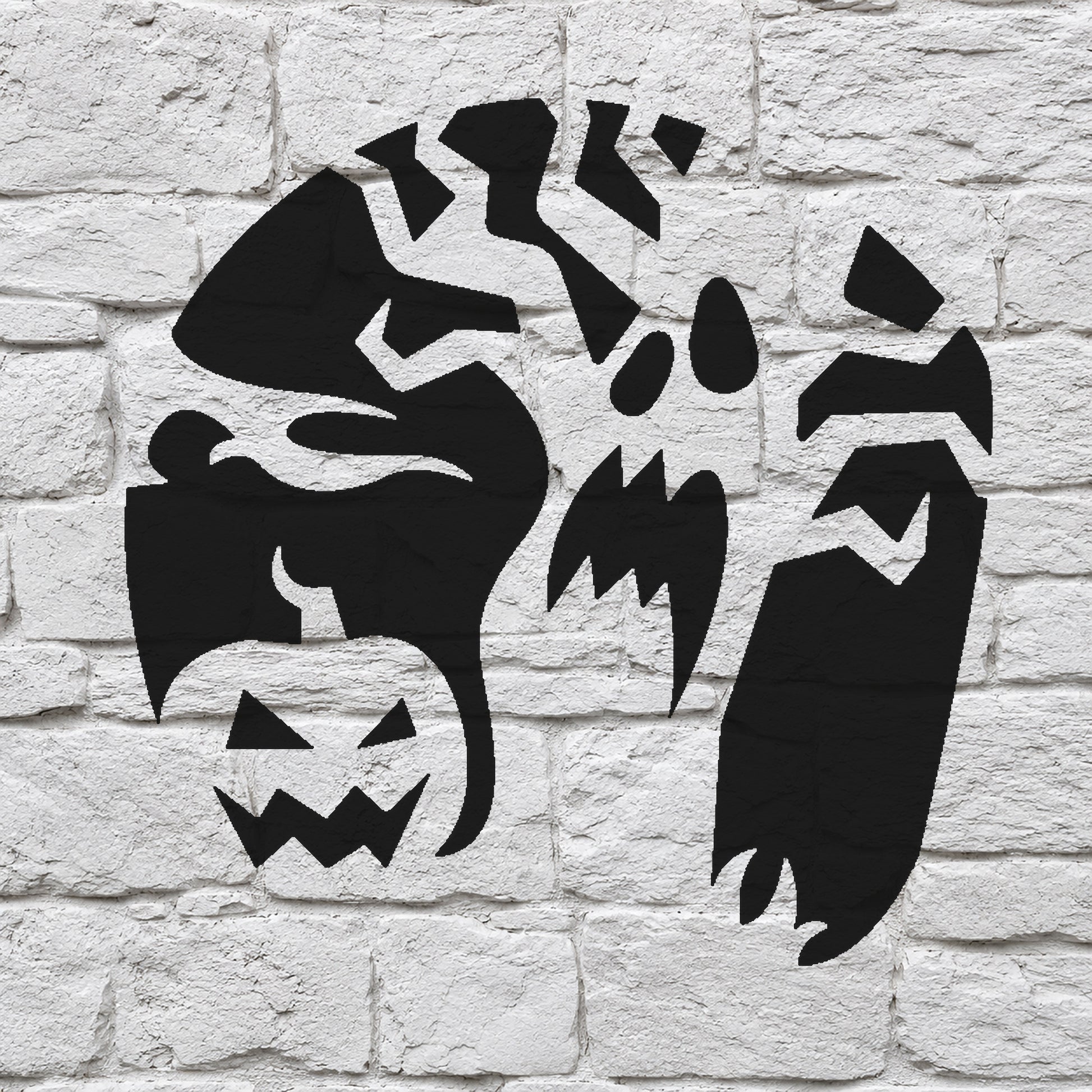 Creepy Pumpkin with Ghost Face Reusable Mylar Stencil for DIY Crafts and Home Decor Template