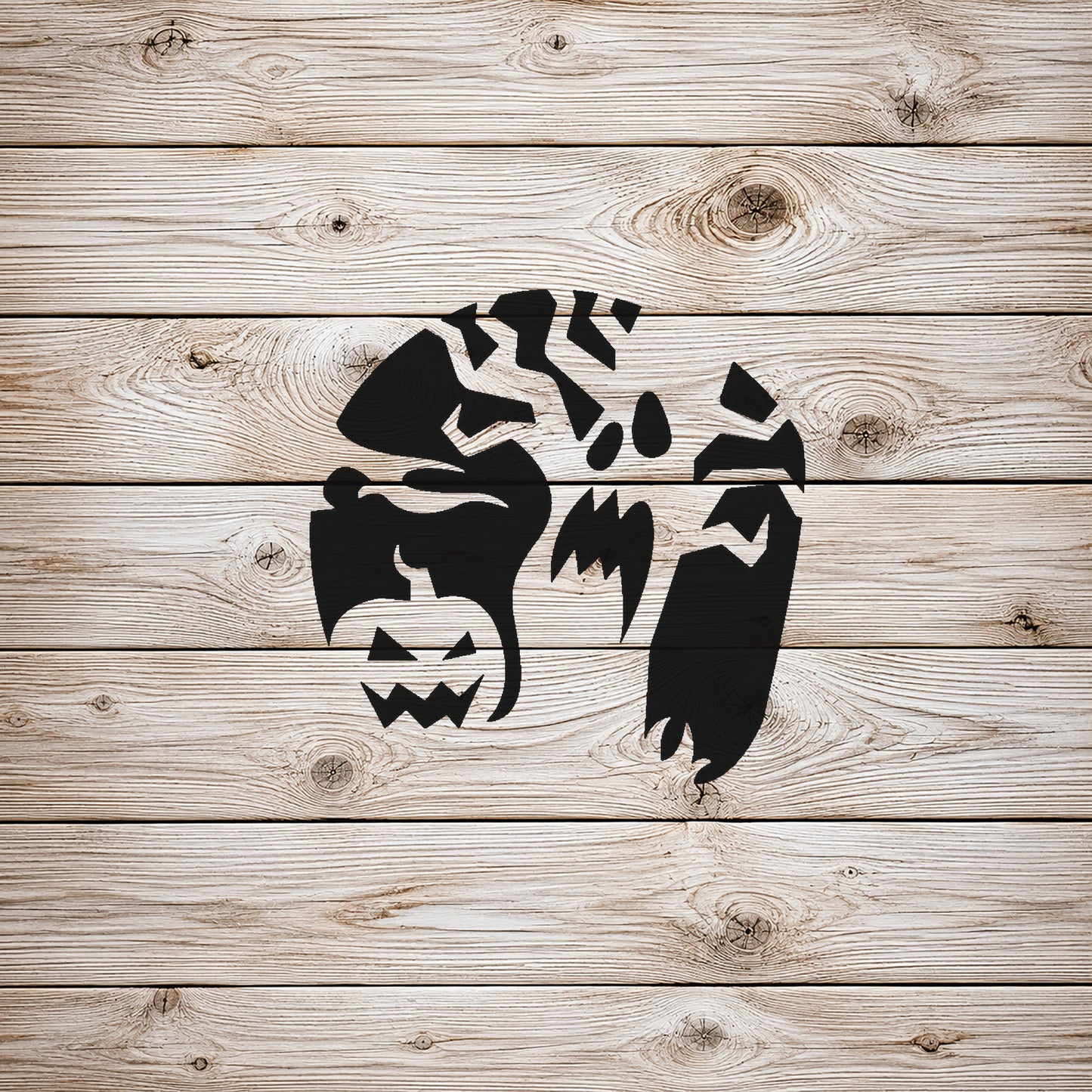 Creepy Pumpkin with Ghost Face Reusable Mylar Stencil for DIY Crafts and Home Decor Template