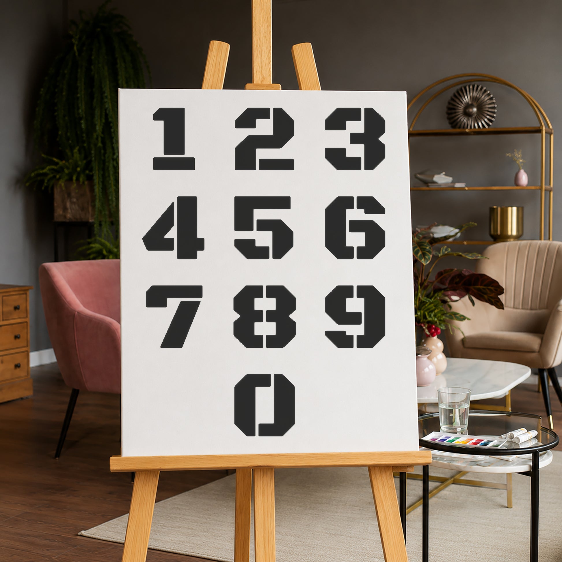 Reusable Mylar Stencil - Cutout Number Shapes 0-9 for Art, Home Decor & DIY Crafts Template