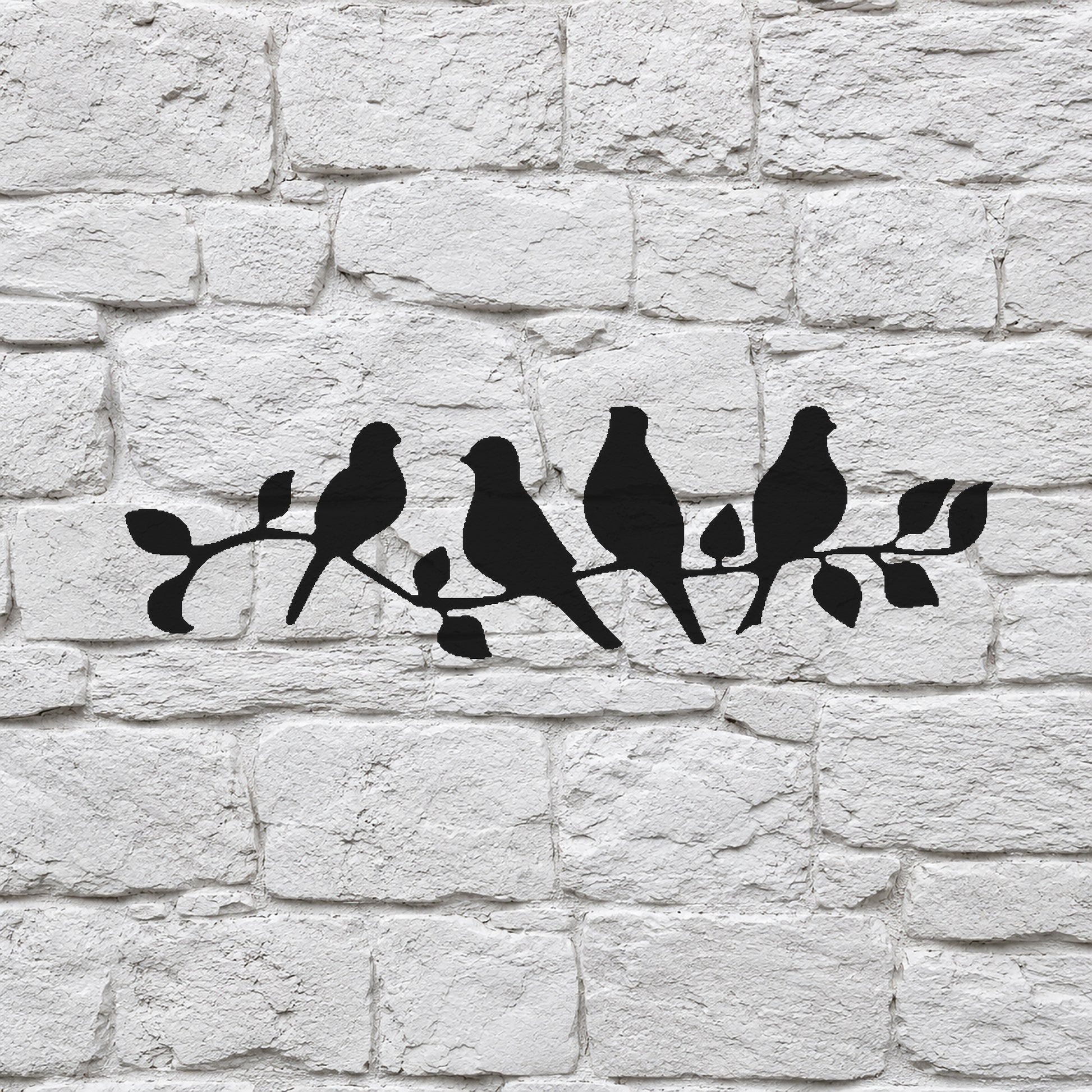 Five Birds Perched on a Branch Reusable Mylar Stencil for Art and DIY Crafts Template