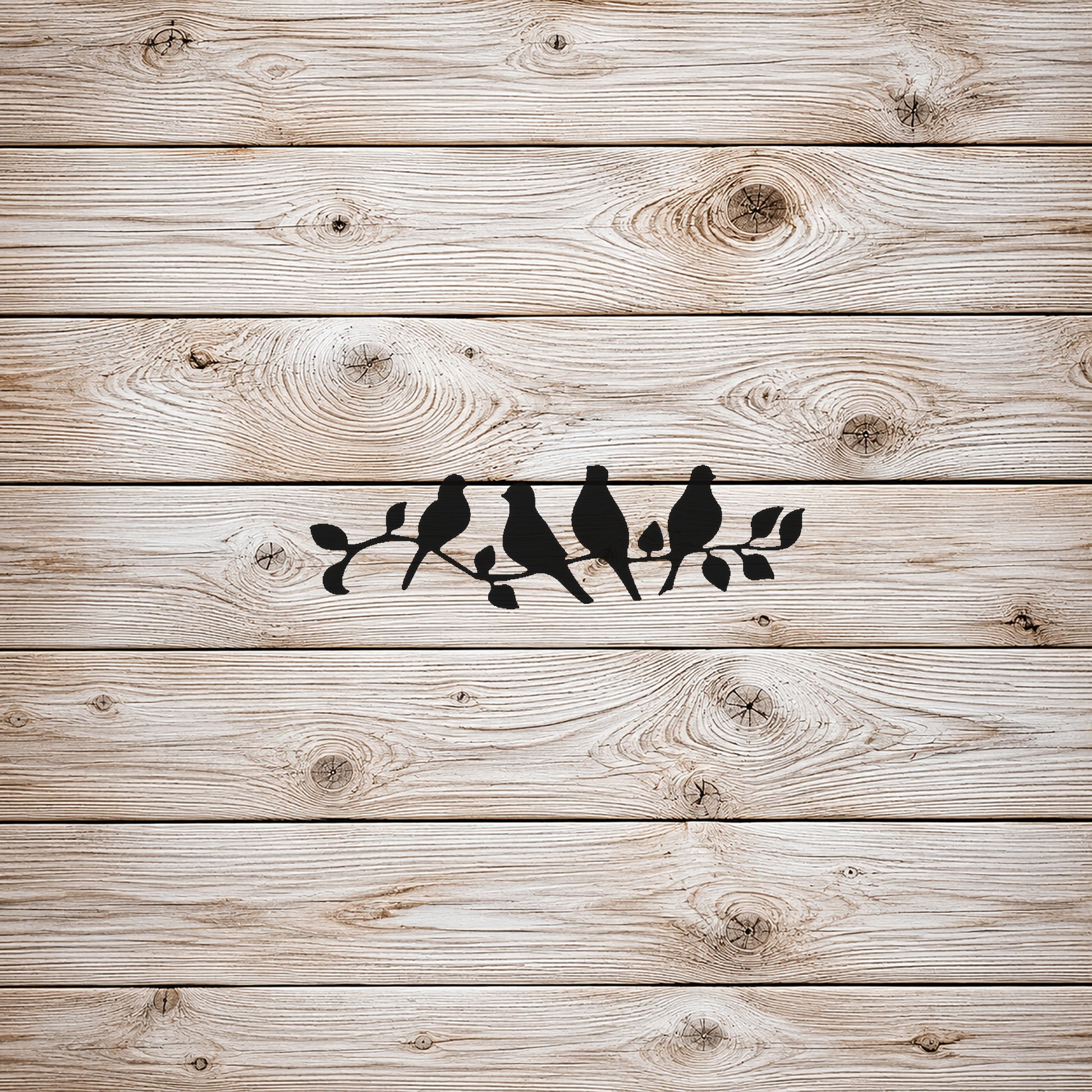 Five Birds Perched on a Branch Reusable Mylar Stencil for Art and DIY Crafts Template