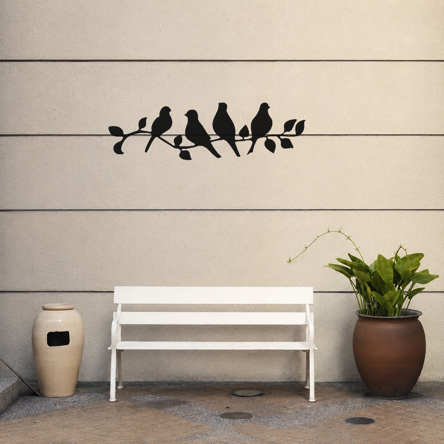 Five Birds Perched on a Branch Reusable Mylar Stencil for Art and DIY Crafts Template