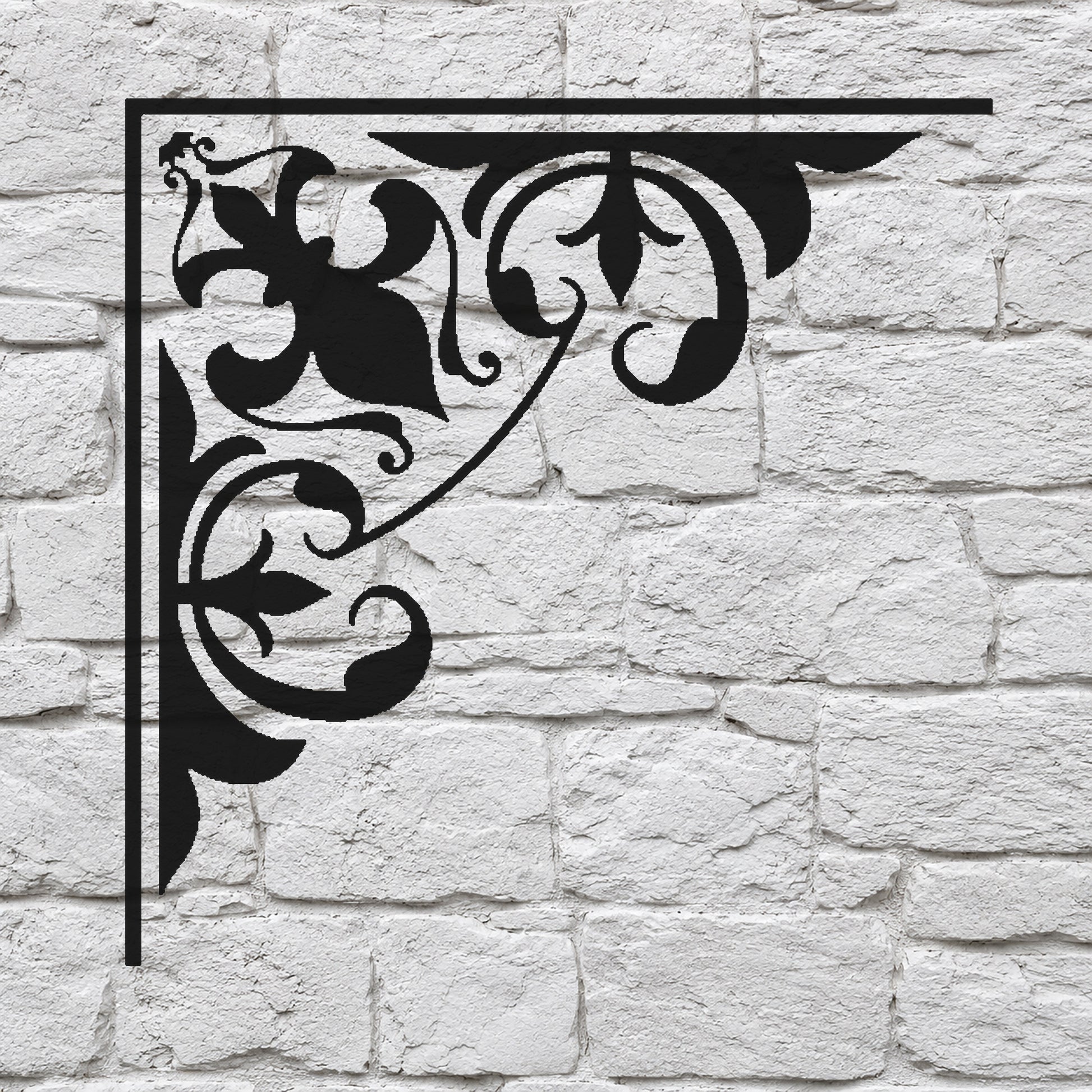 Floral Corner Decoration Mylar Stencil for Art, Home Decor, DIY Crafts, Unique Gifts Template