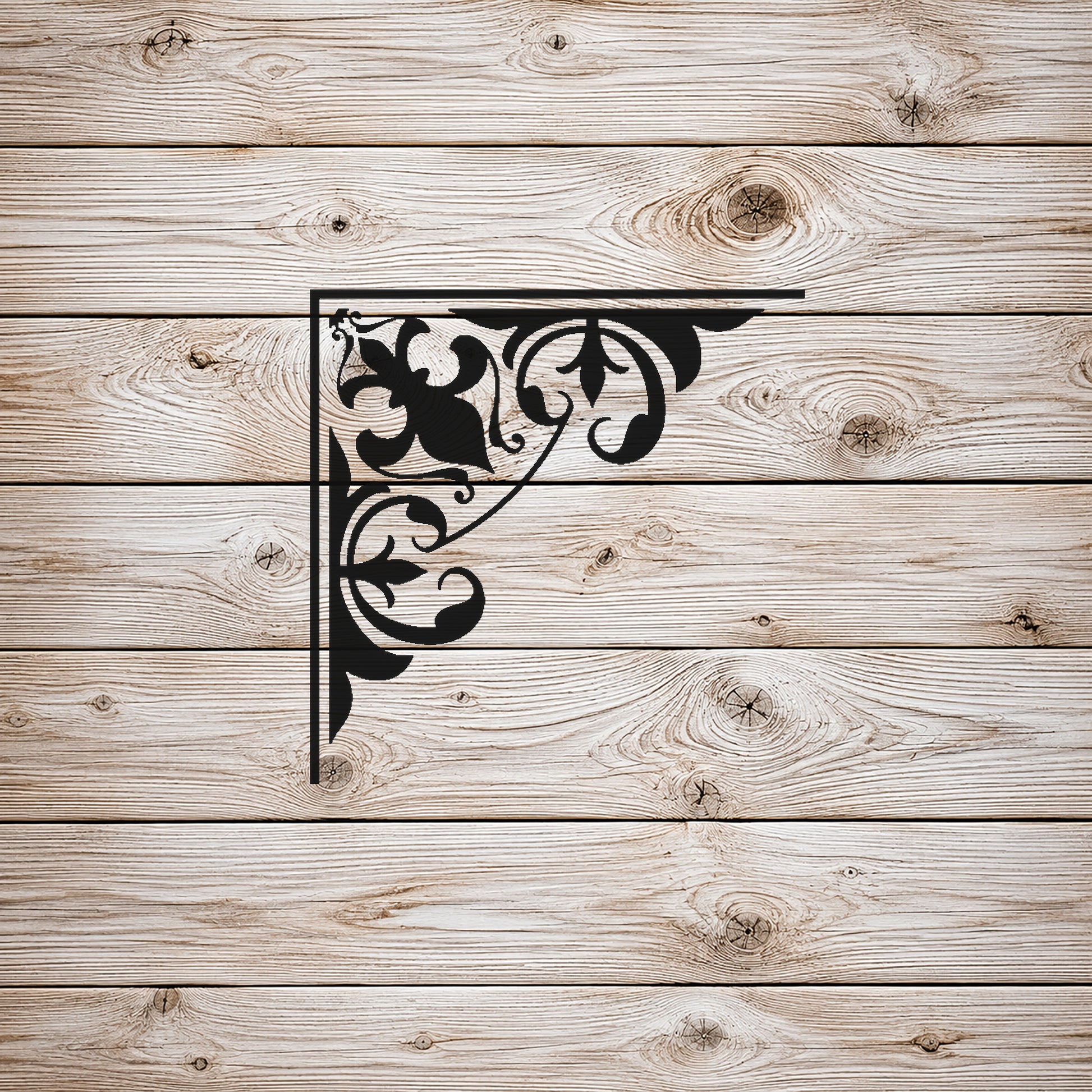 Floral Corner Decoration Mylar Stencil for Art, Home Decor, DIY Crafts, Unique Gifts Template