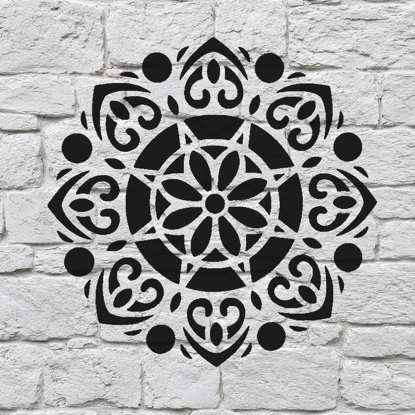 Floral Mandala with Hearts Reusable Mylar Stencil for Art and DIY Crafts Template