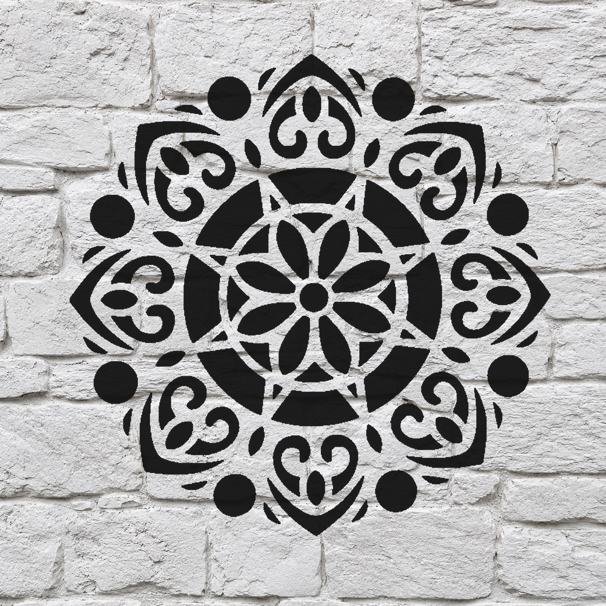 Floral Mandala with Hearts Reusable Mylar Stencil for Art and DIY Crafts Template