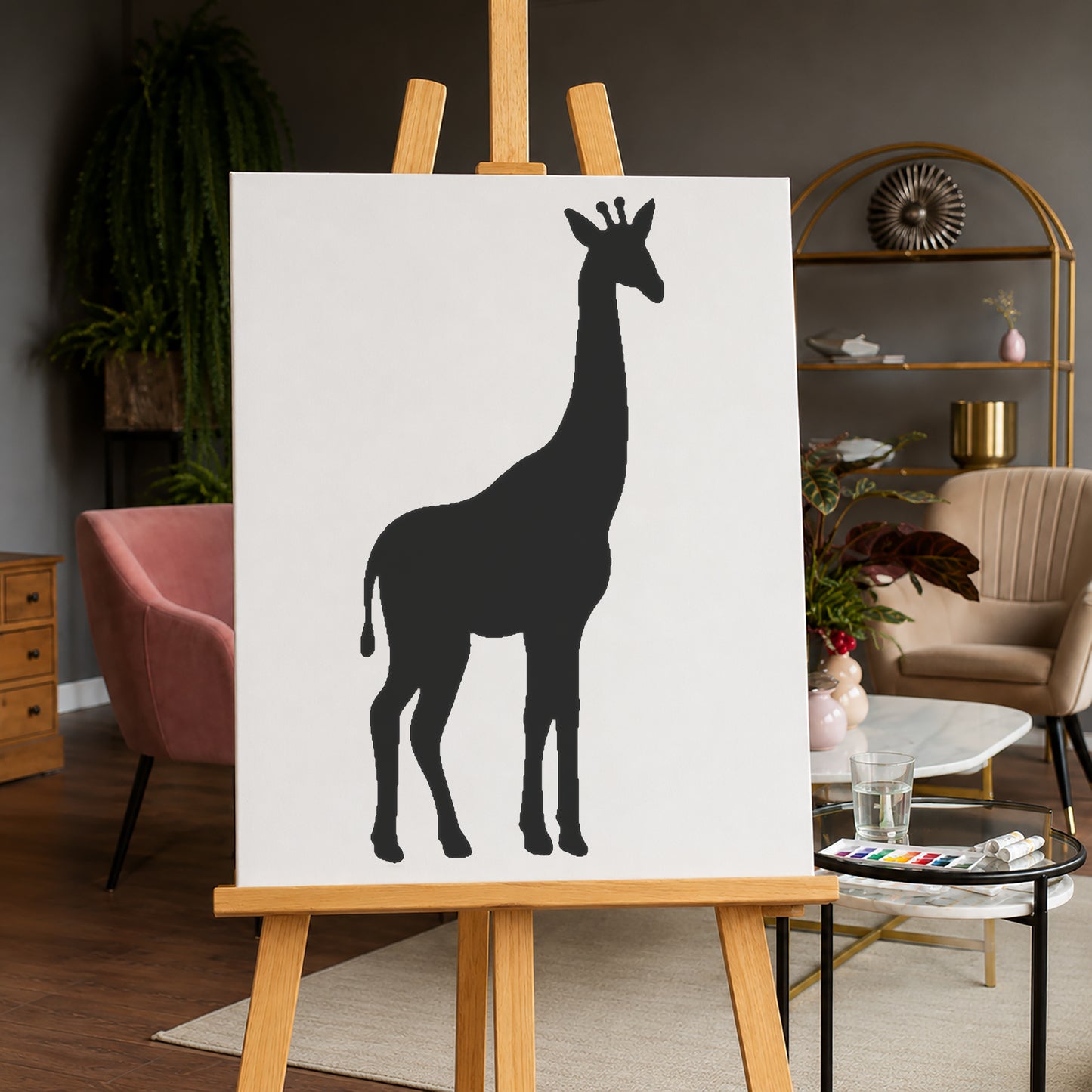 Giraffe Standing Side Profile Reusable Mylar Stencil for Art and DIY Crafts Template