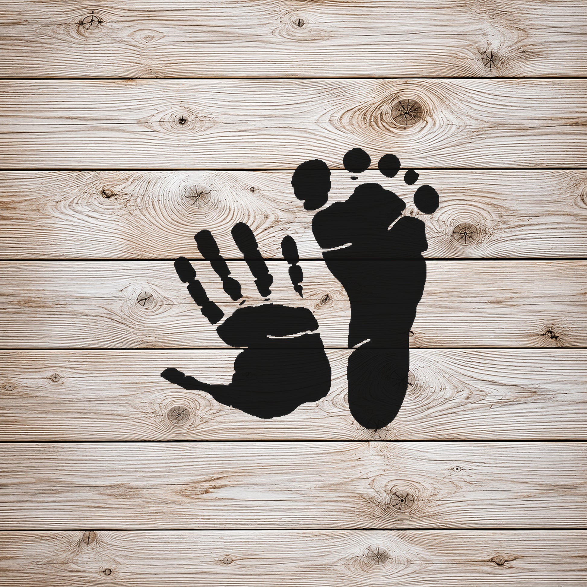 Handprint and Footprint Together Reusable Mylar Stencil for Art and DIY Crafts Template