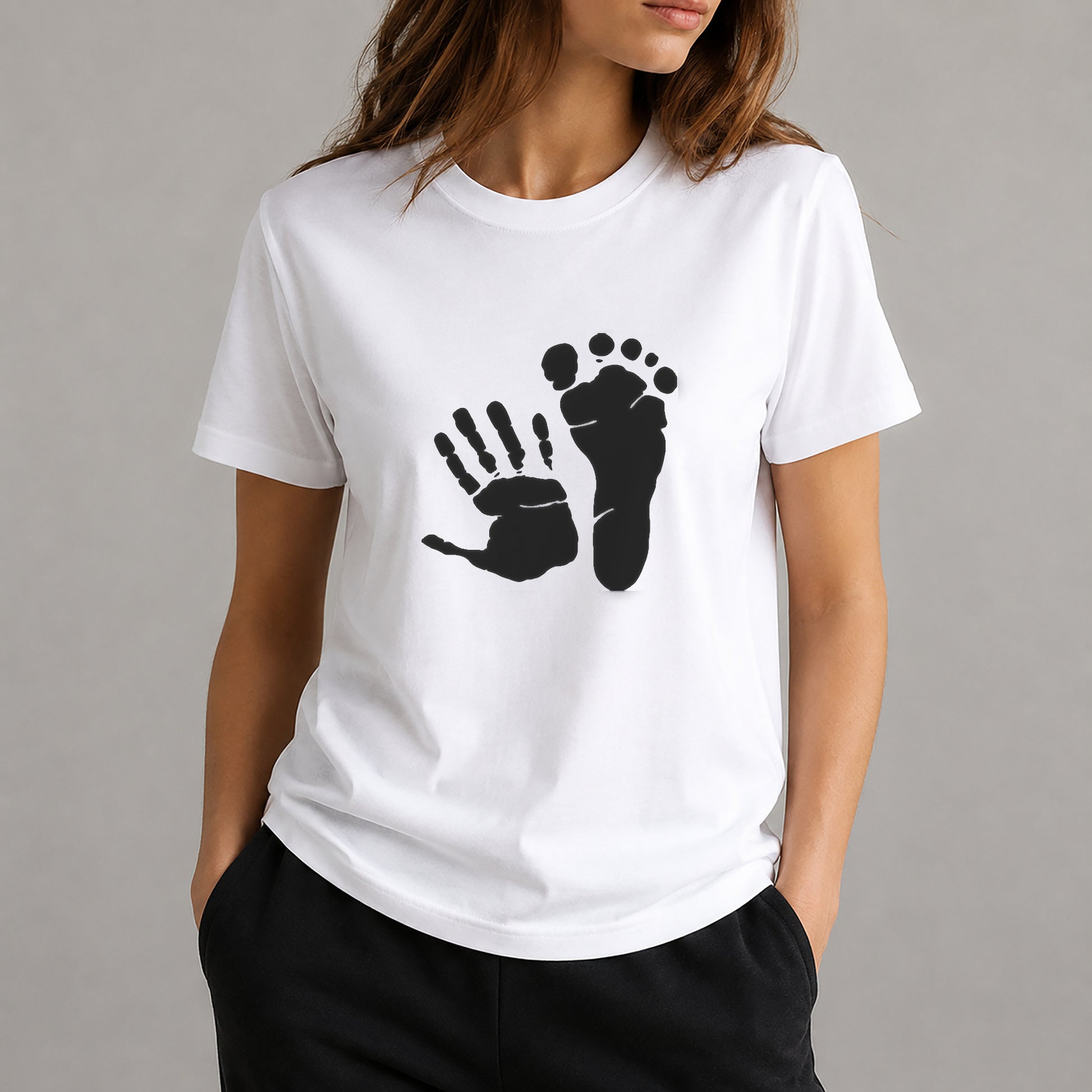 Handprint and Footprint Together Reusable Mylar Stencil for Art and DIY Crafts Template