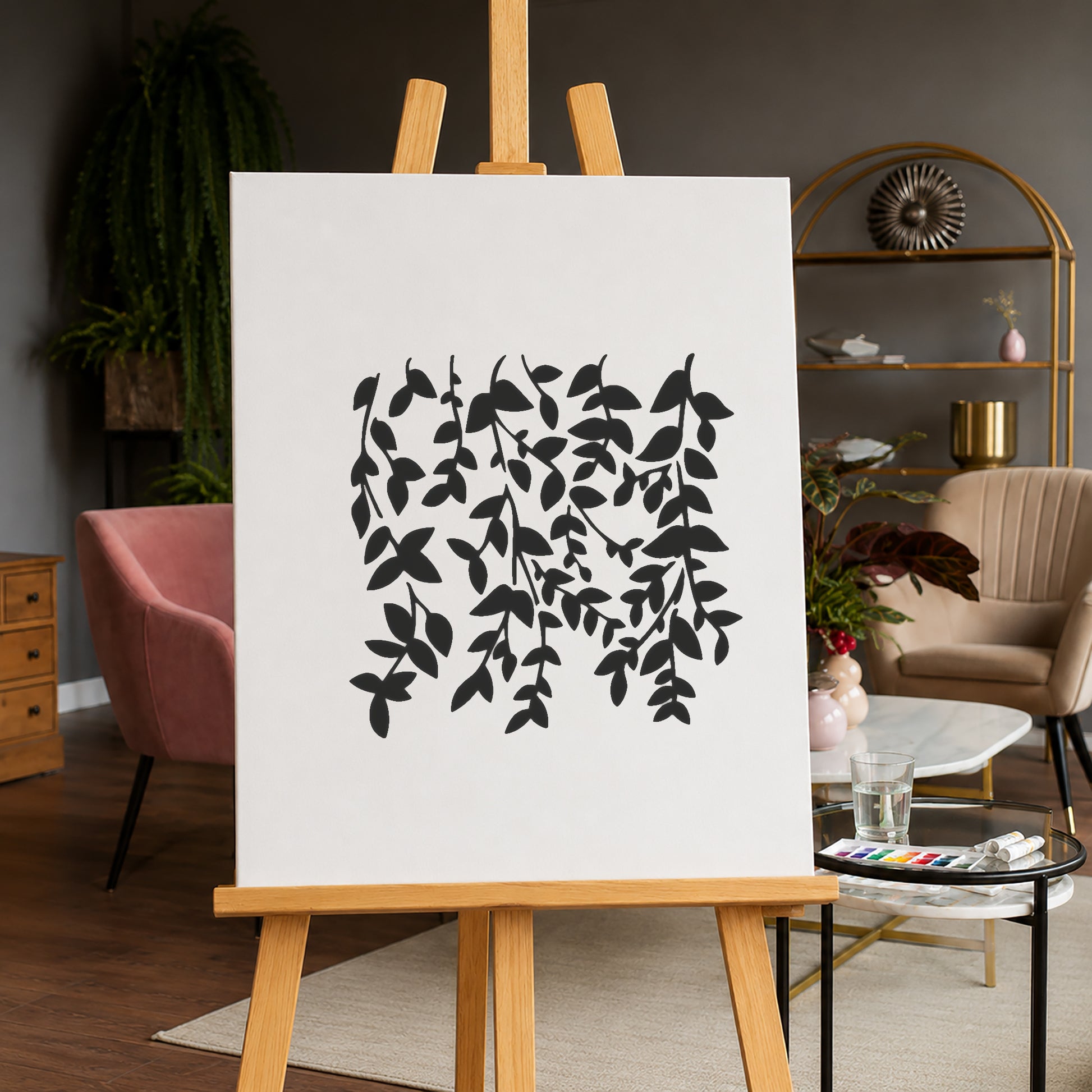 Hanging Vine Leaves Stencil for Art, Home Decor, DIY Crafts, Unique Gifts Template