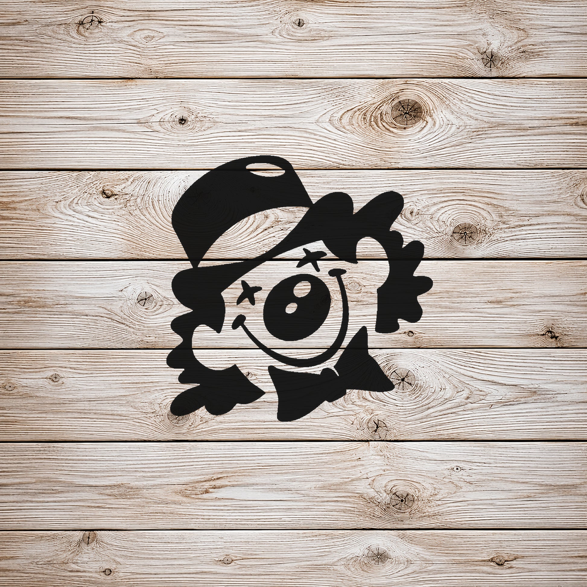Happy Clown Face with Top Hat Reusable Mylar Stencil for Art and DIY Crafts Template