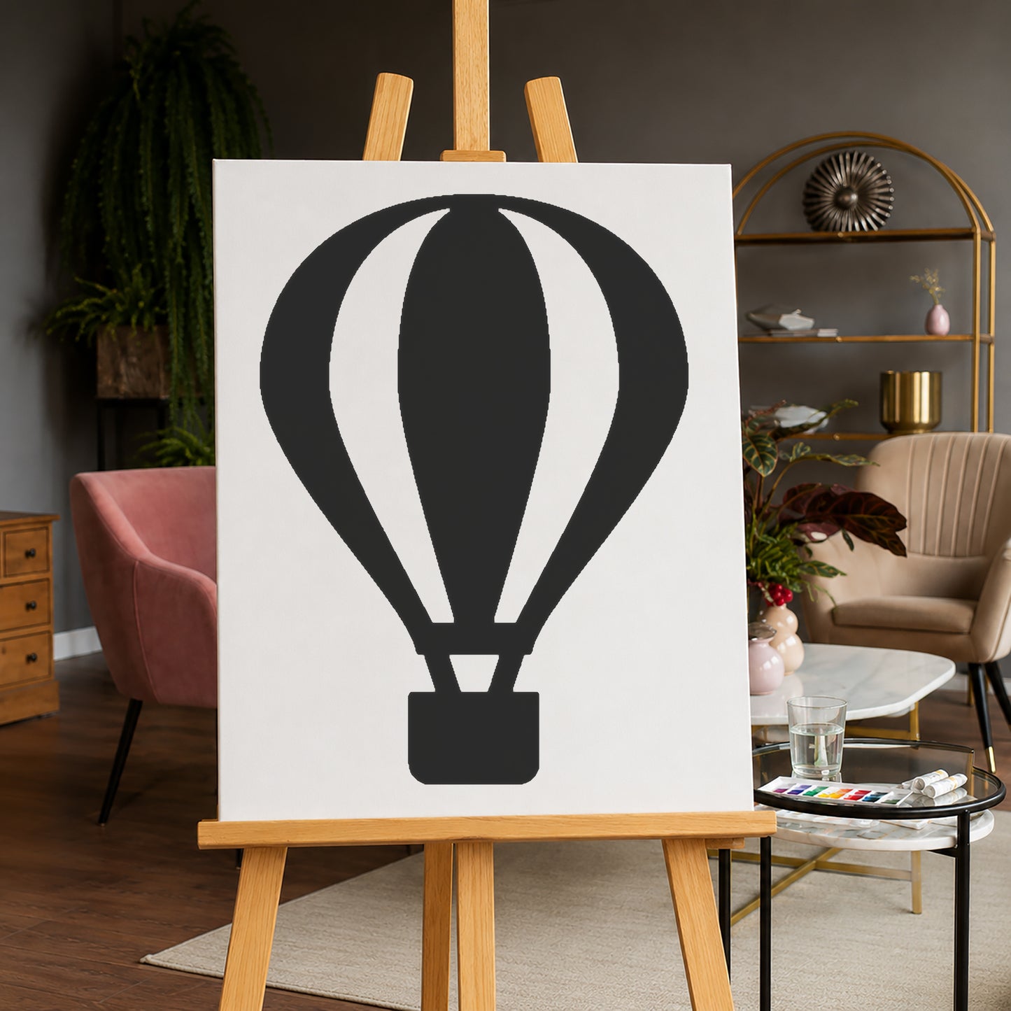 Hot Air Balloon Reusable Mylar Stencil for DIY Crafts and Home Decor Template