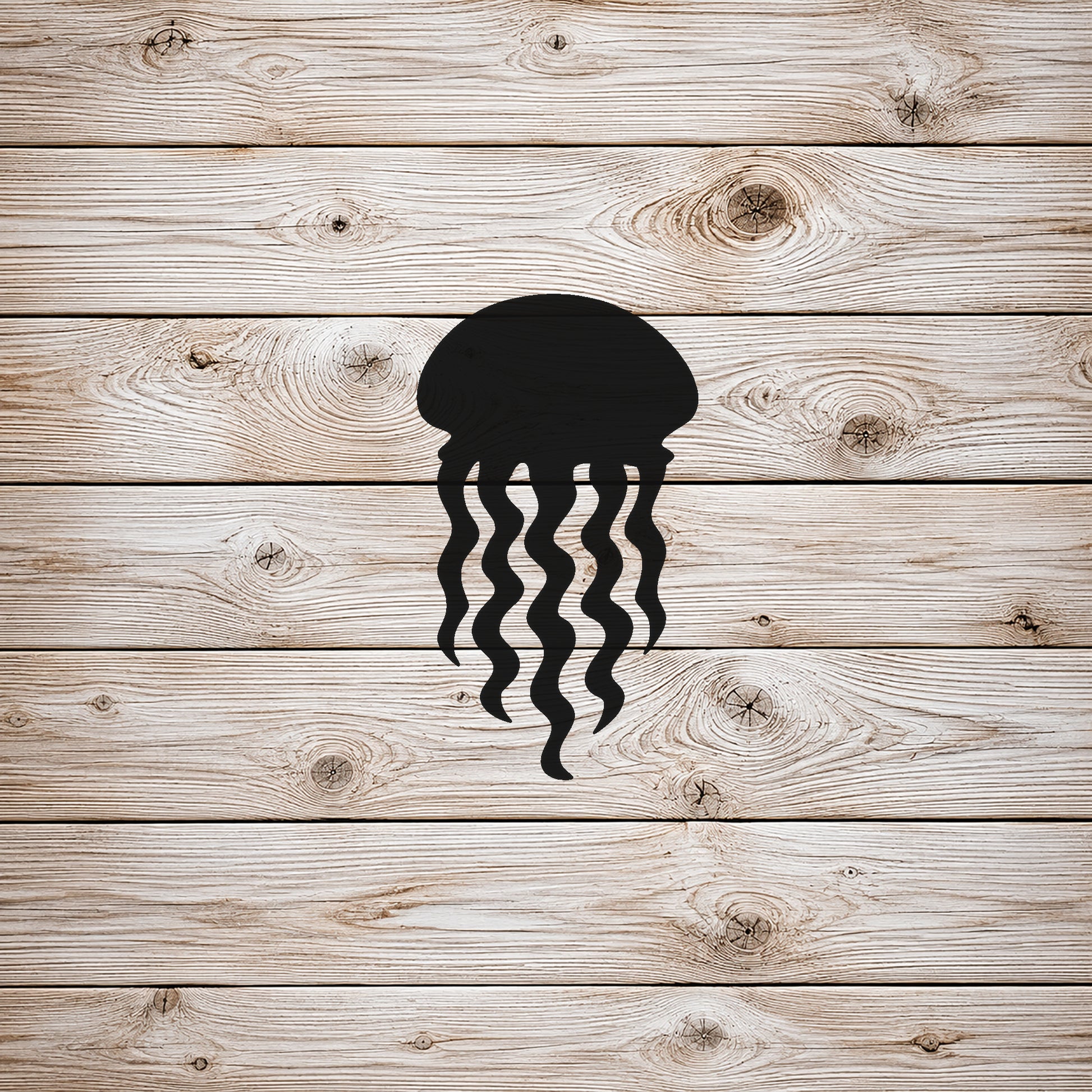 Jellyfish Stencil with Trailing Tentacles for Art, Home Decor & DIY Crafts Template