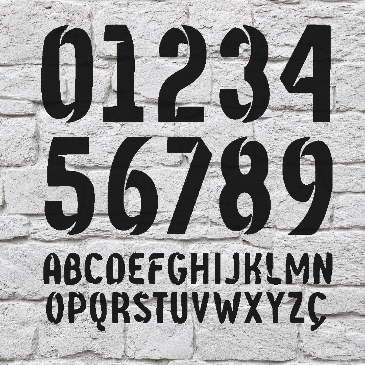 Large Bold Numbers and Letters Reusable Mylar Stencil for Art and DIY Crafts Template