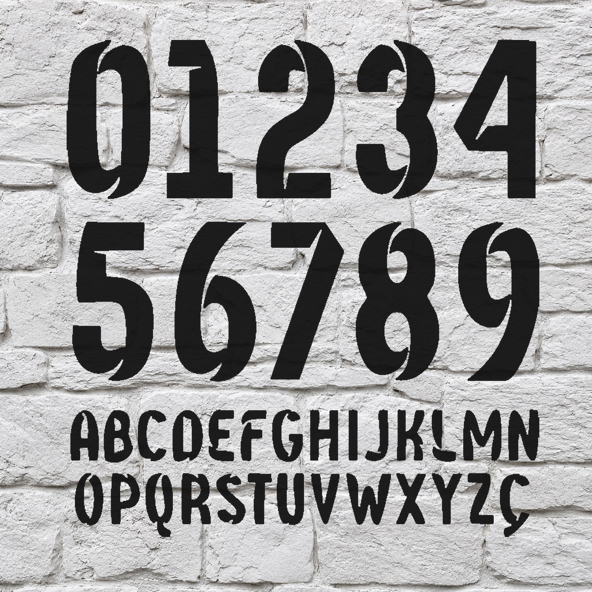 Large Bold Numbers and Letters Reusable Mylar Stencil for Art and DIY Crafts Template