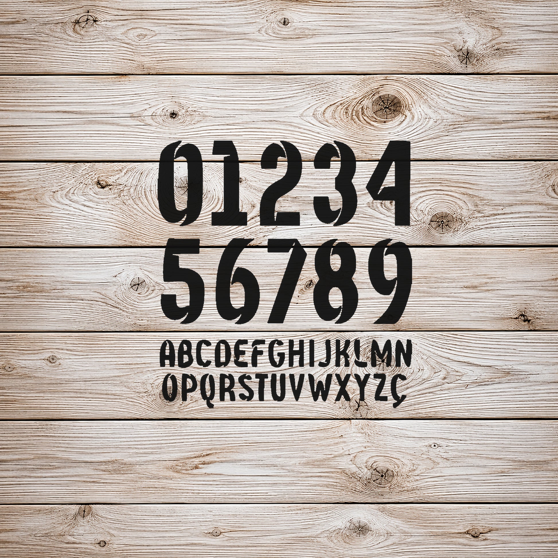 Large Bold Numbers and Letters Reusable Mylar Stencil for Art and DIY Crafts Template