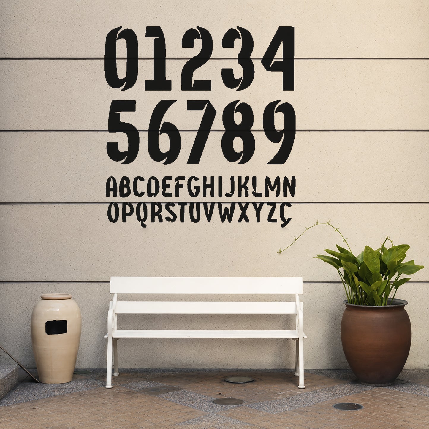 Large Bold Numbers and Letters Reusable Mylar Stencil for Art and DIY Crafts Template