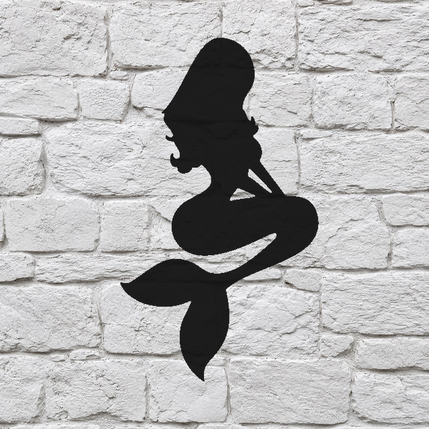 Mermaid Sitting with Long Hair Reusable Mylar Stencil for Art and DIY Crafts Template