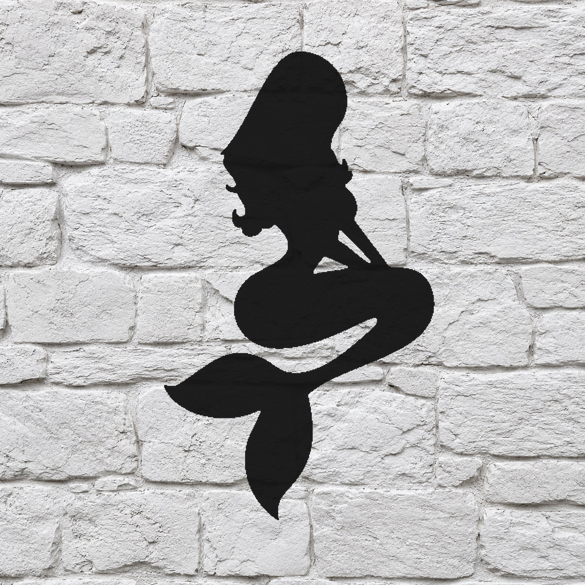 Mermaid Sitting with Long Hair Reusable Mylar Stencil for Art and DIY Crafts Template