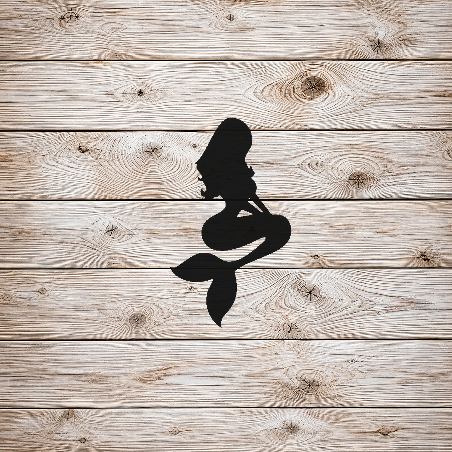 Mermaid Sitting with Long Hair Reusable Mylar Stencil for Art and DIY Crafts Template
