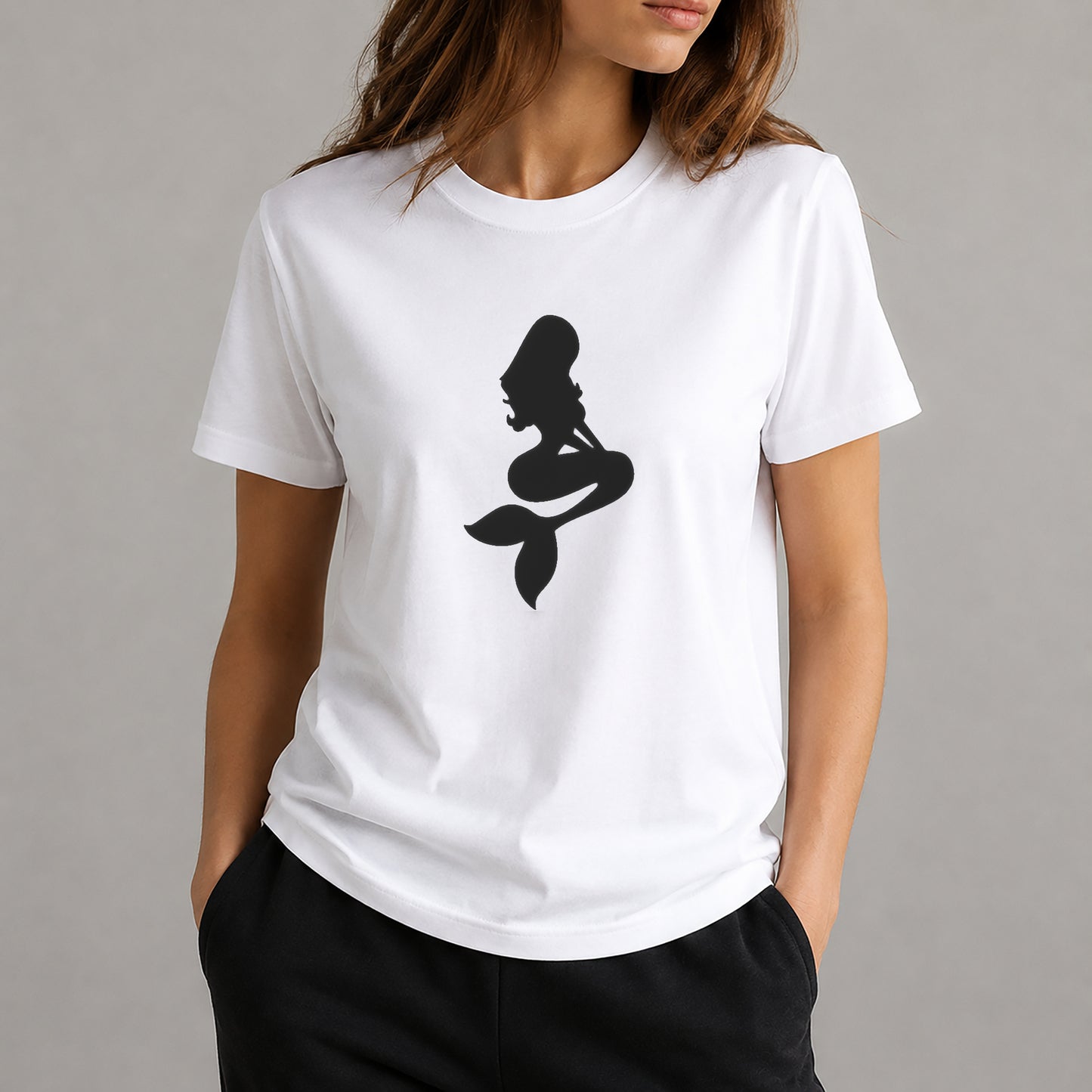 Mermaid Sitting with Long Hair Reusable Mylar Stencil for Art and DIY Crafts Template