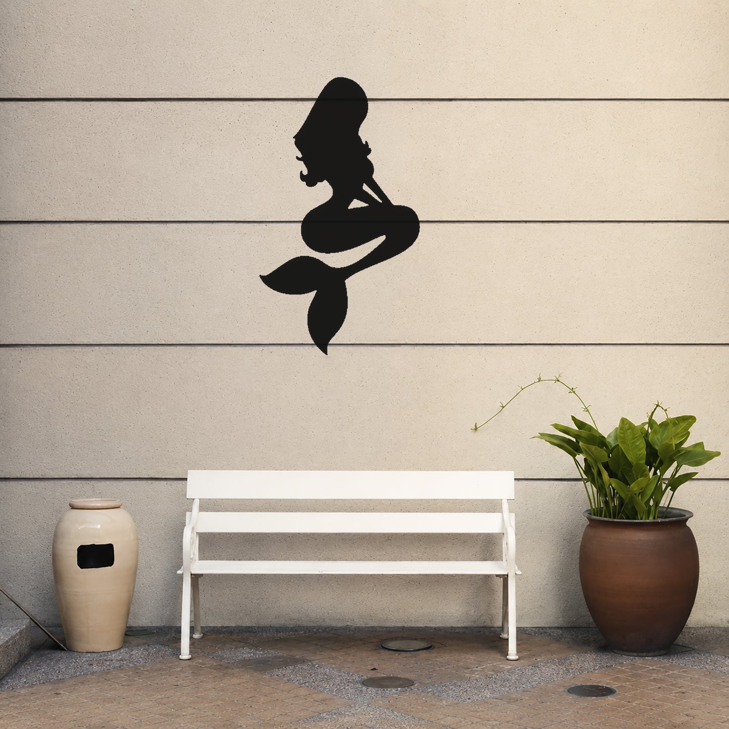 Mermaid Sitting with Long Hair Reusable Mylar Stencil for Art and DIY Crafts Template
