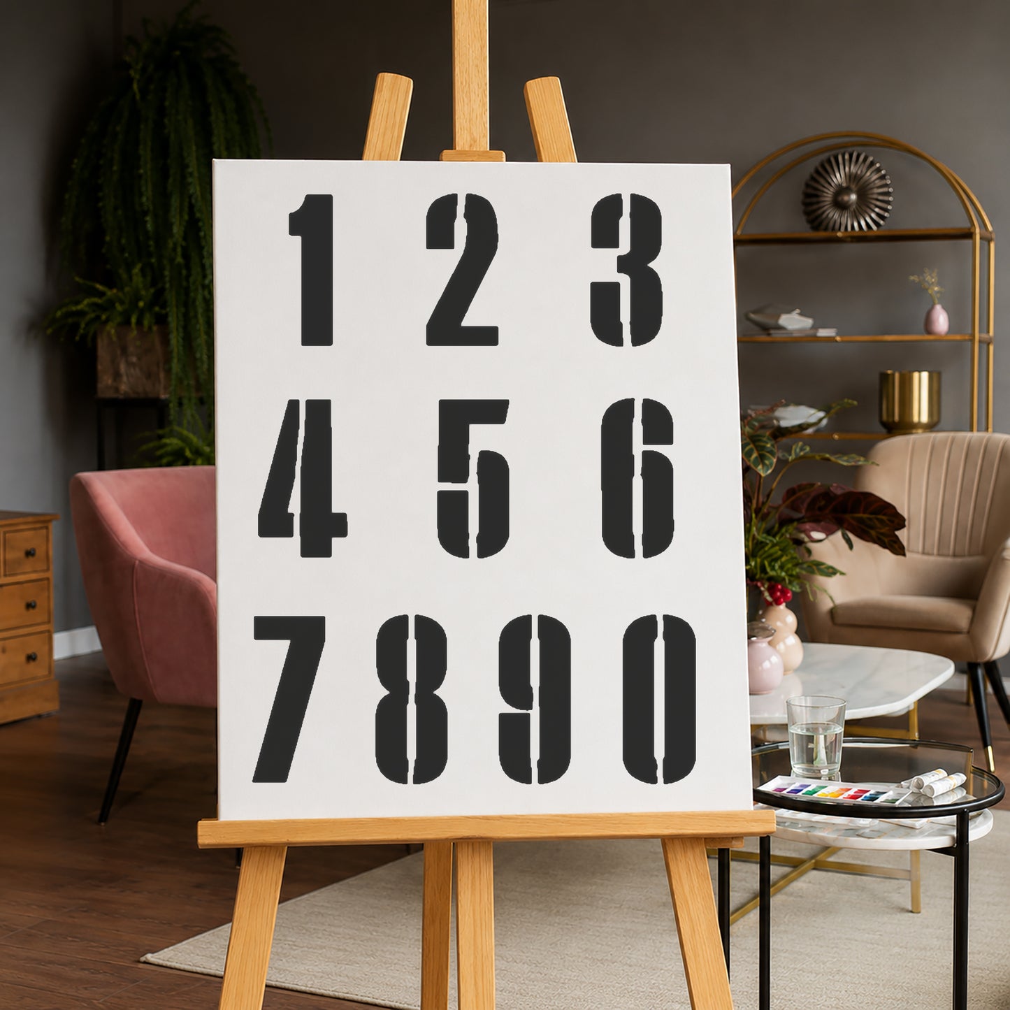 Reusable Mylar Stencil - Number Cutouts 0-9 for DIY Crafts and Home Decor Template