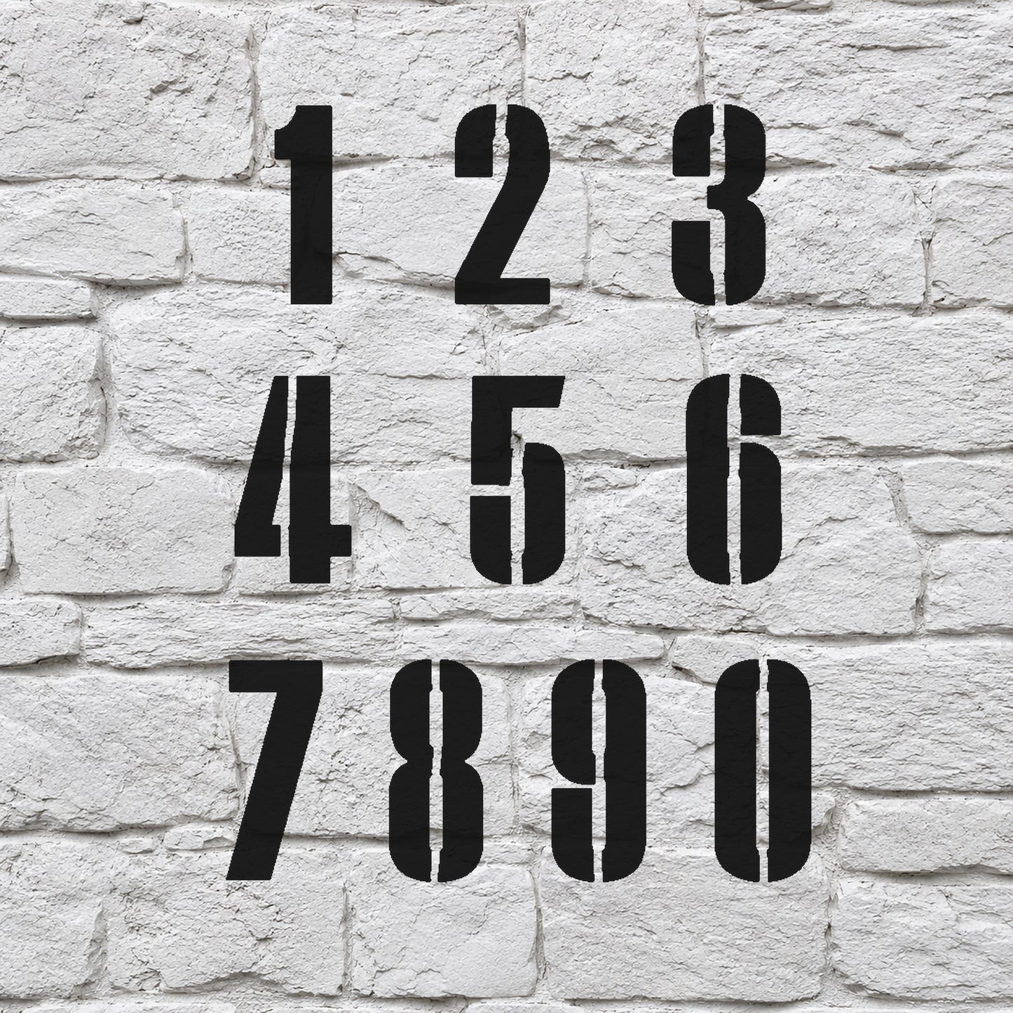 Reusable Mylar Stencil - Numbers 0-9 Broken for Art, Home Decor, DIY Crafts, Unique Gifts Template