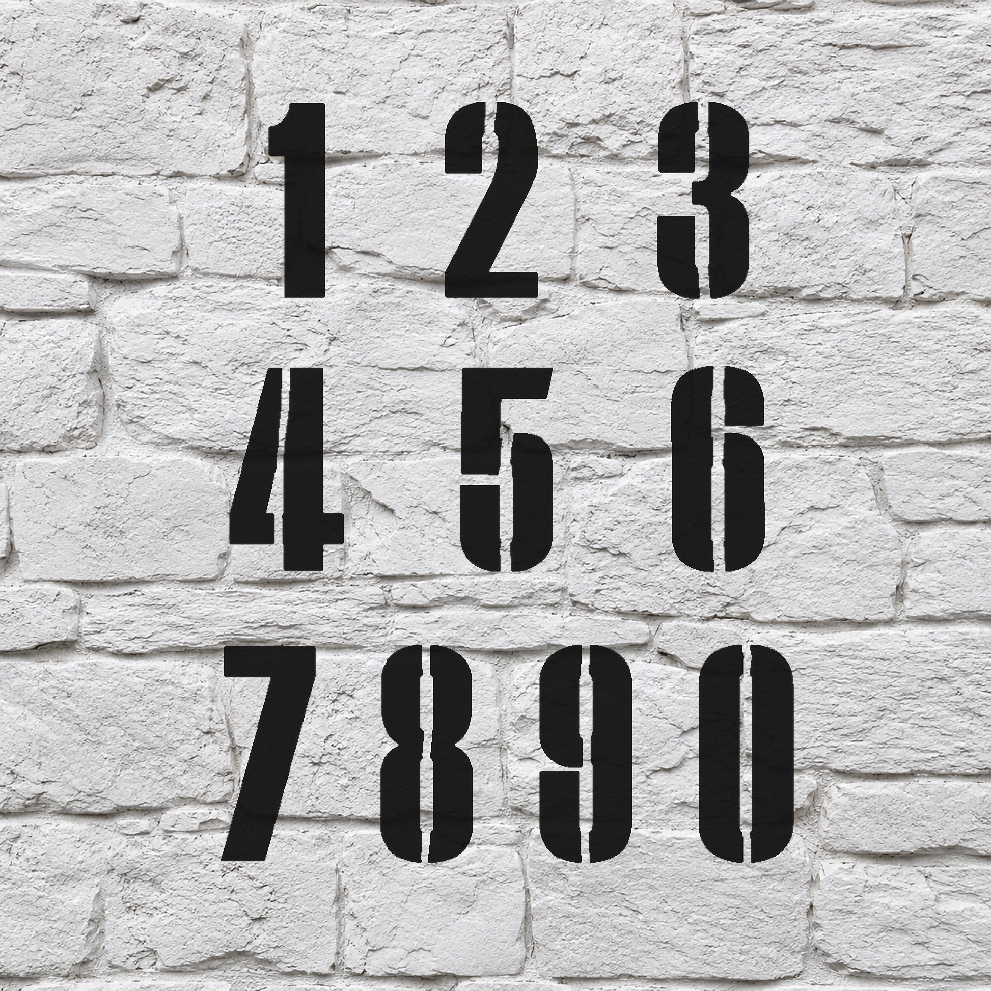 Reusable Mylar Stencil - Numbers 0-9 Broken for Art, Home Decor, DIY Crafts, Unique Gifts Template
